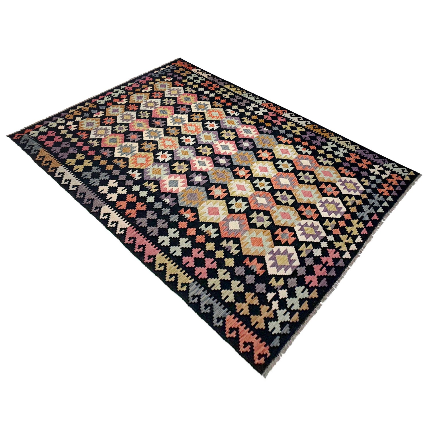 Handmade Vegetable Kelim 6' 6" x 9' 9" (ft) - No. R38631