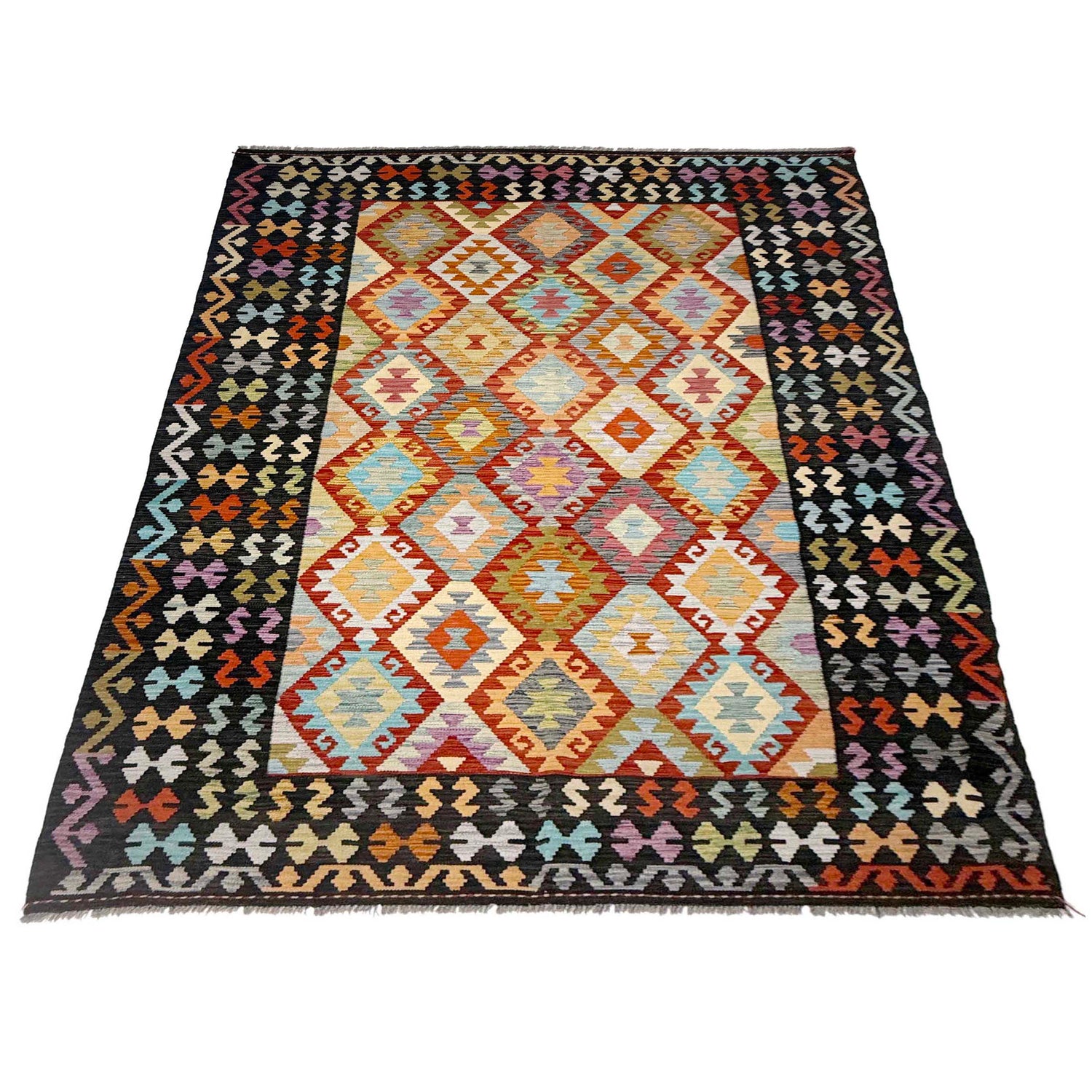 Handmade Vegetable Kelim 6' 9" x 9' 8" (ft) - No. R38633
