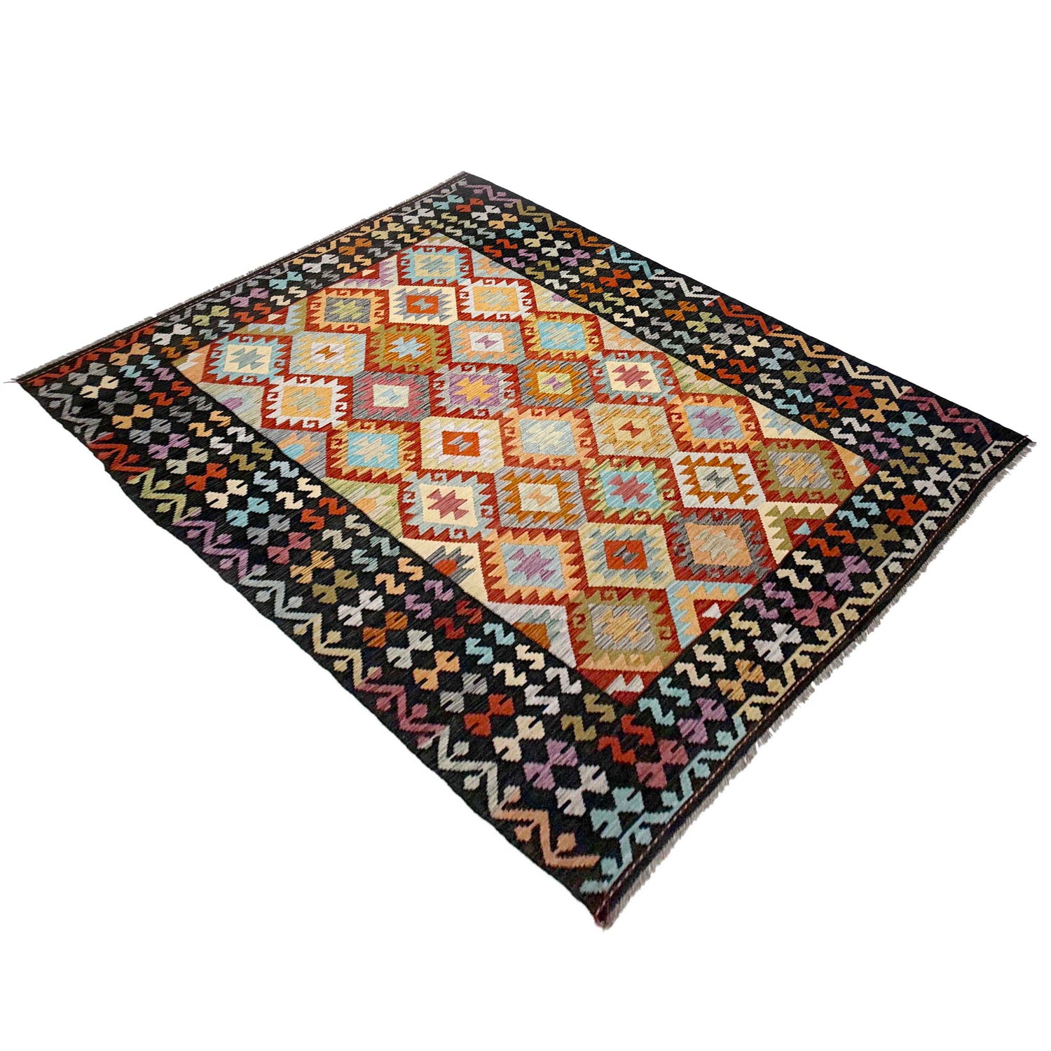 Handmade Vegetable Kelim 6' 9" x 9' 8" (ft) - No. R38633