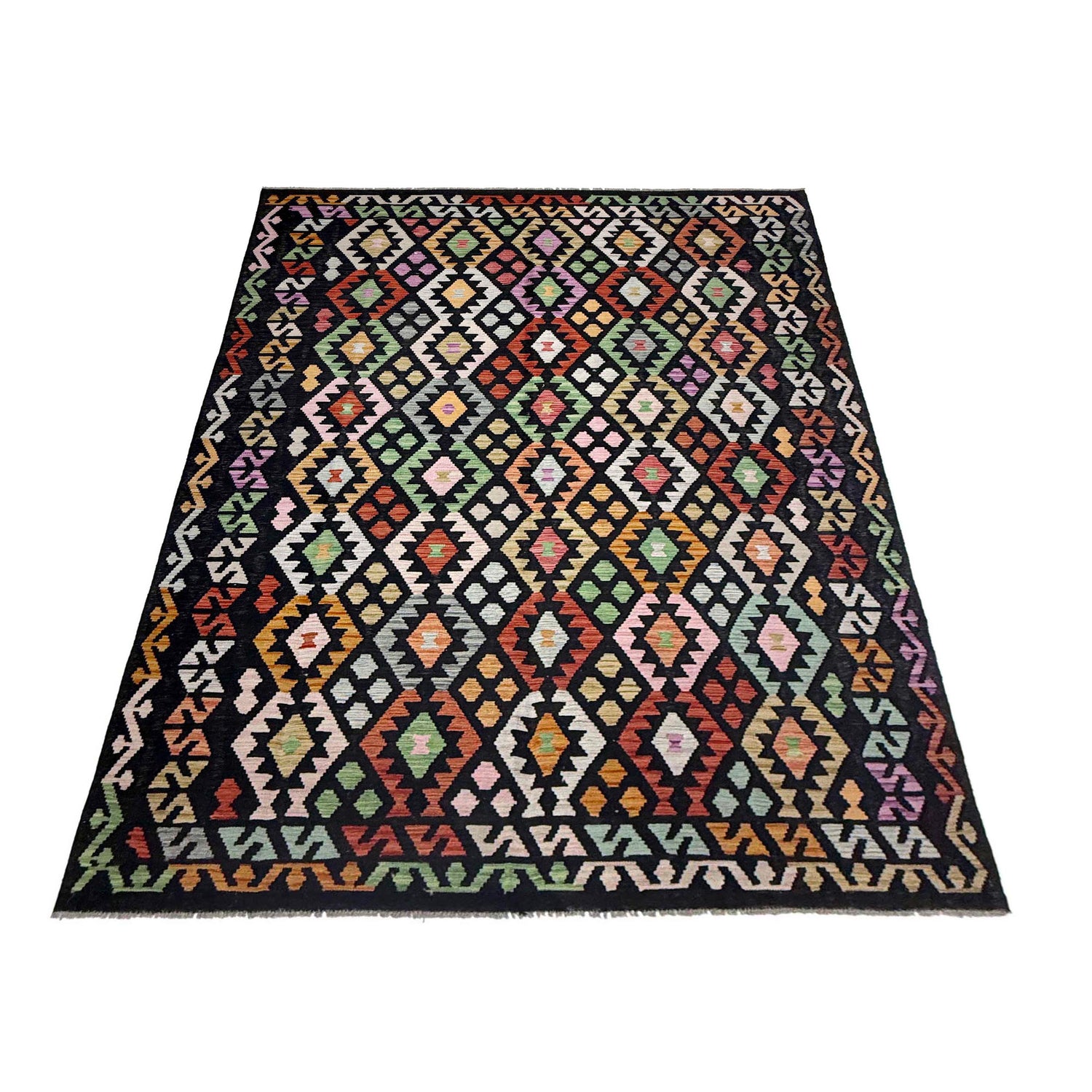 Handmade Vegetable Kilim 6' 6" x 9' 7" (ft) - No. R38636