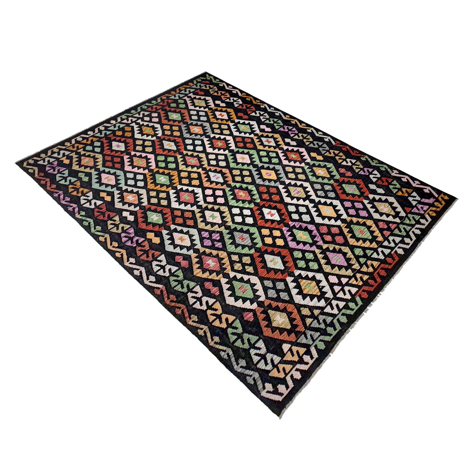 Handmade Vegetable Kilim 6' 6" x 9' 7" (ft) - No. R38636