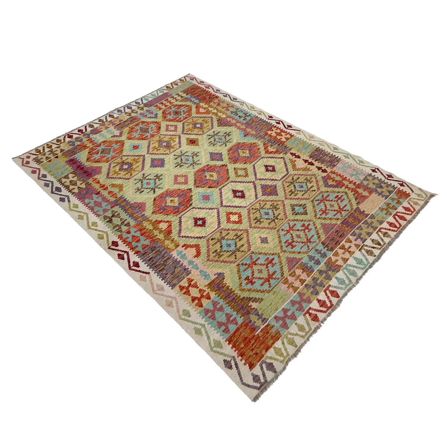 Handmade Vegetable Kelim 6' 8" x 9' 7" (ft) - No. R38640