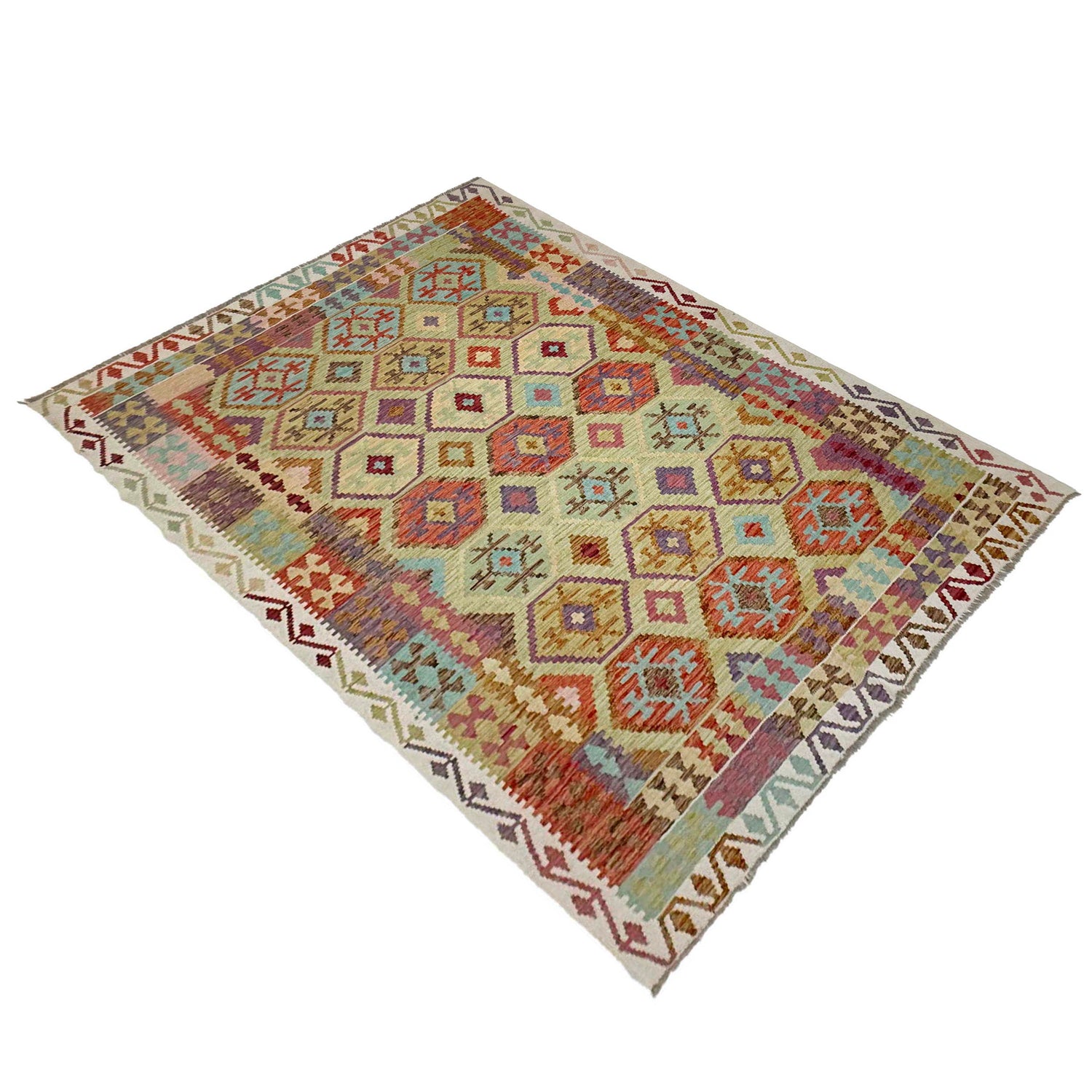 Handmade Vegetable Kelim 6' 8" x 9' 7" (ft) - No. R38640