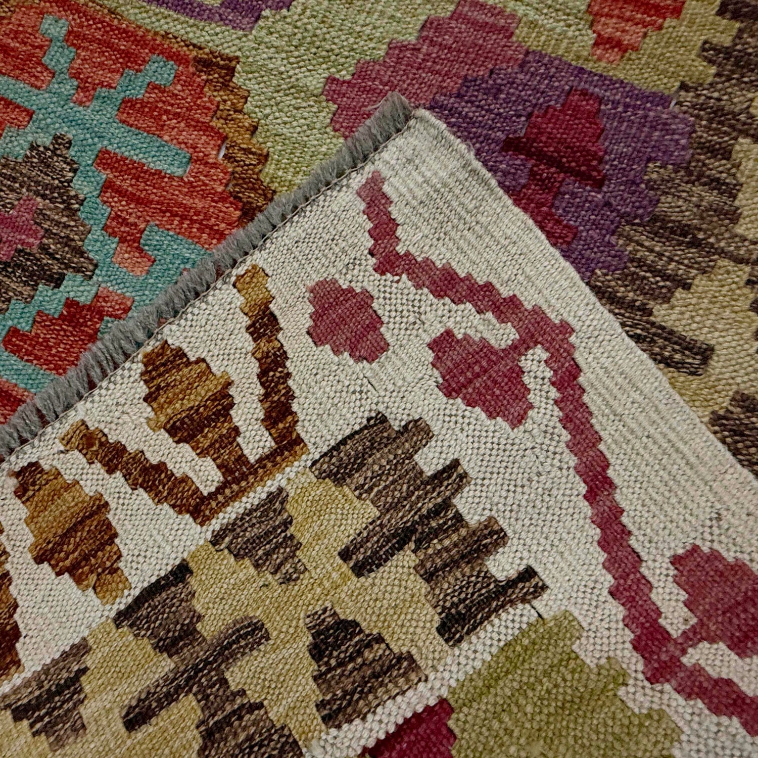 Handmade Vegetable Kelim 6' 8" x 9' 7" (ft) - No. R38640
