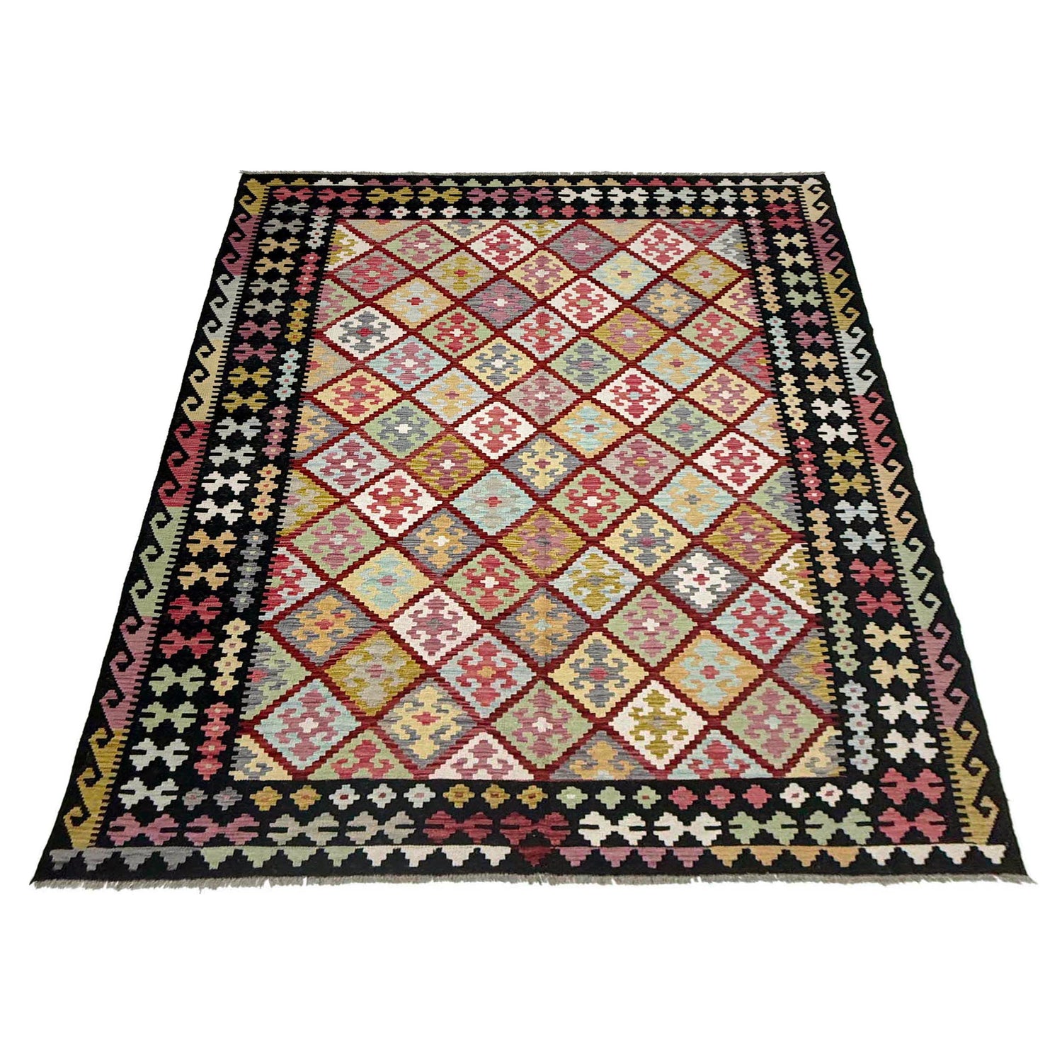 Handmade Vegetable Kilim 6' 8" x 9' 9" (ft) - No. R38641