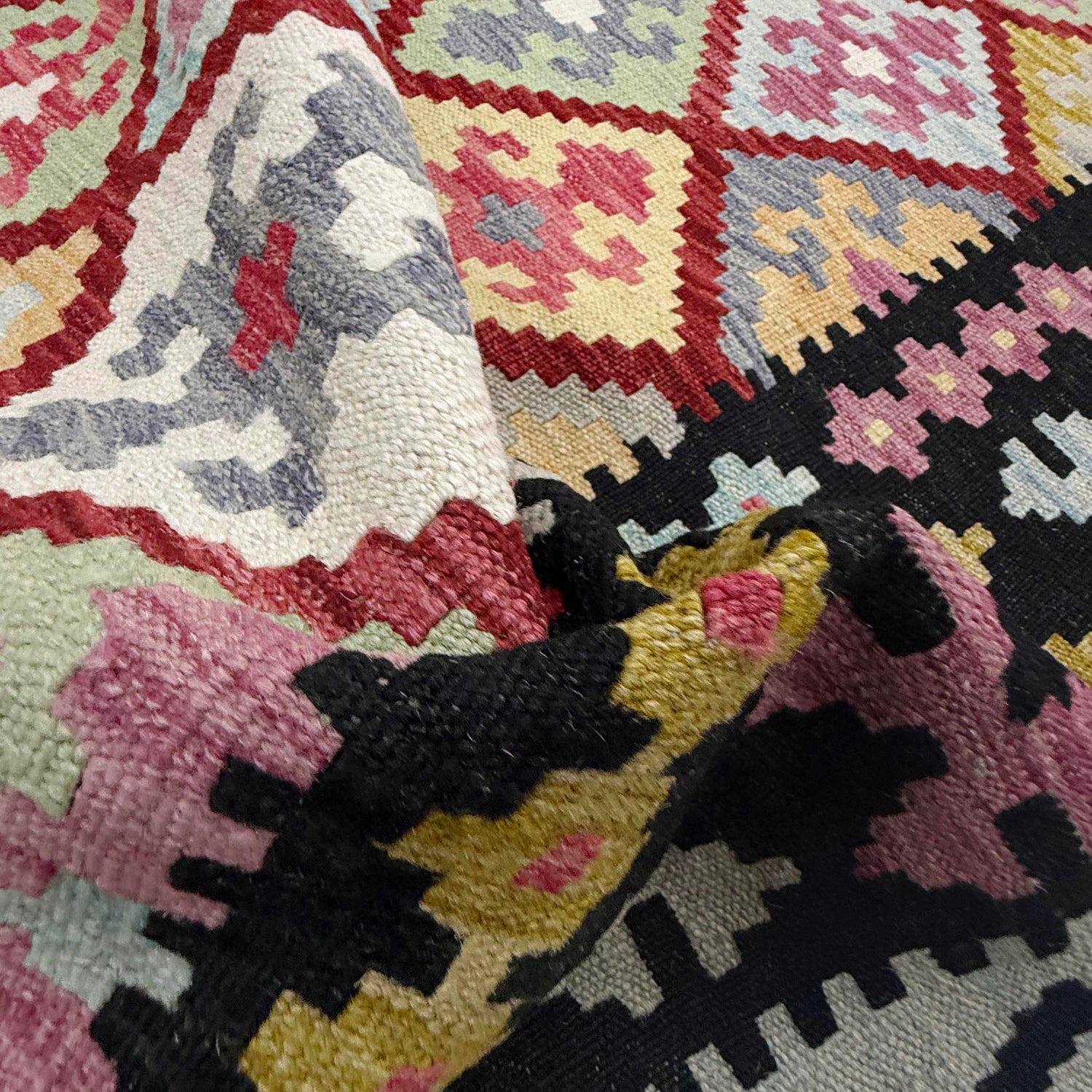 Handmade Vegetable Kilim 6' 8" x 9' 9" (ft) - No. R38641
