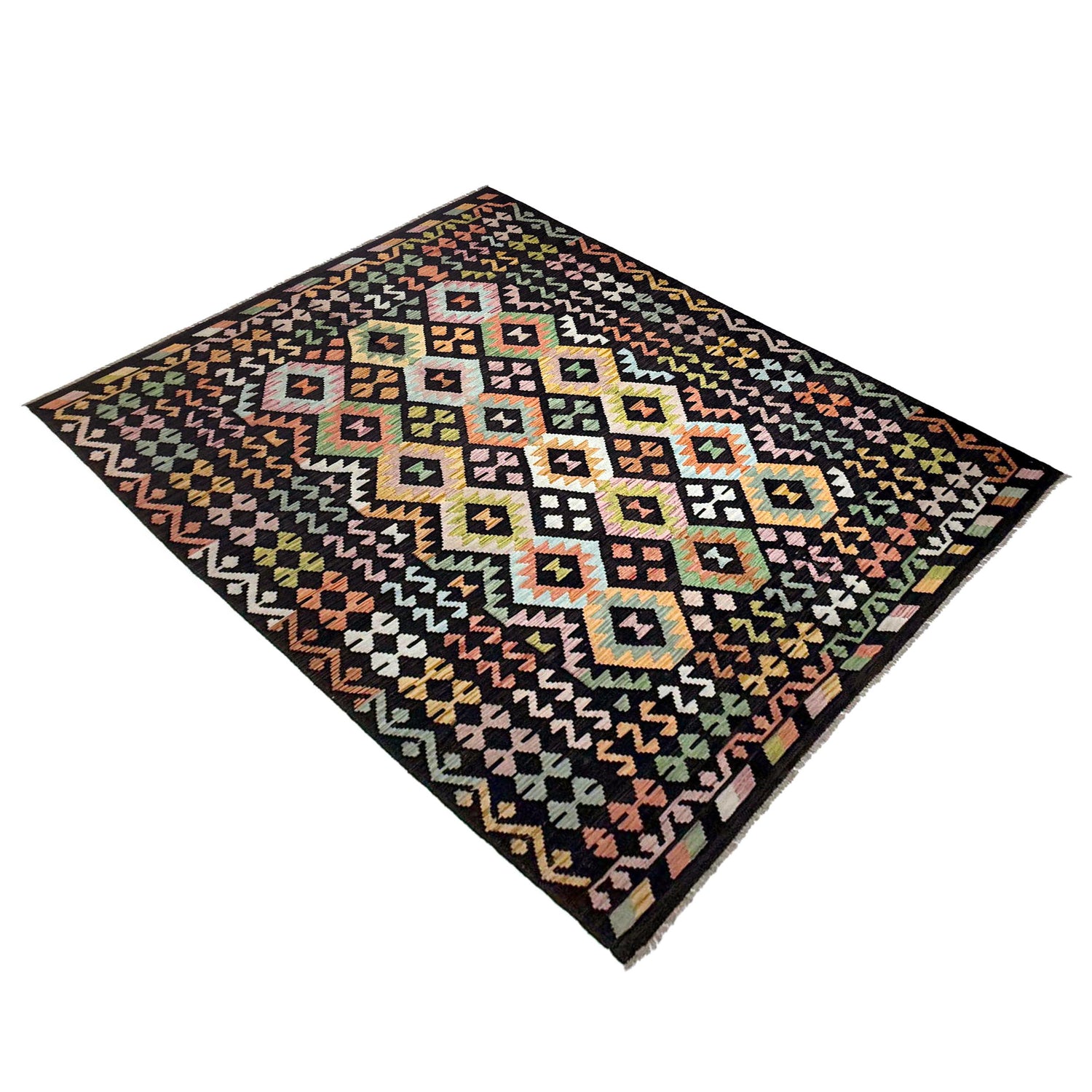 Handmade Vegetable Kilim 6' 7" x 9' 9" (ft) - No. R38643