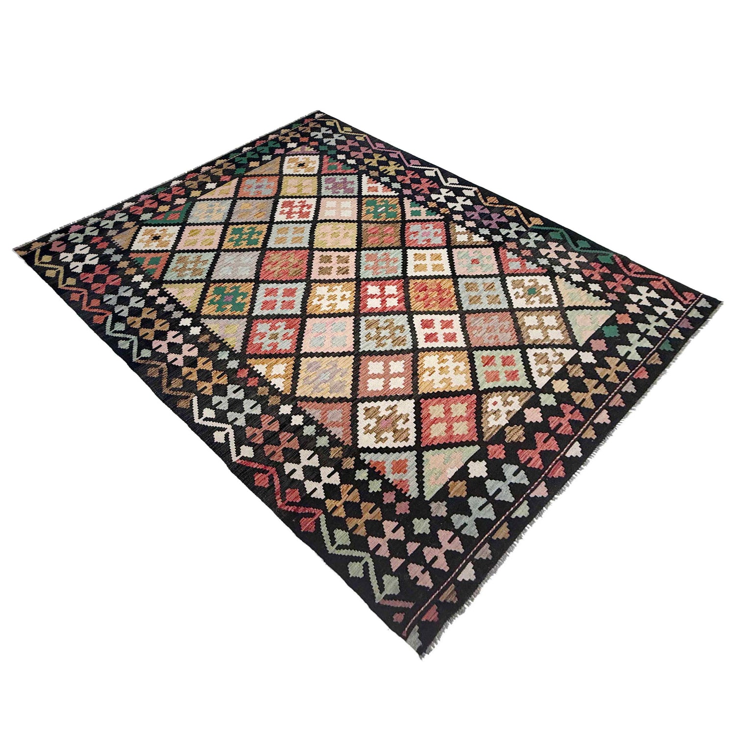 Handmade Vegetable Kilim 6' 7" x 9' 8" (ft) - No. R38666