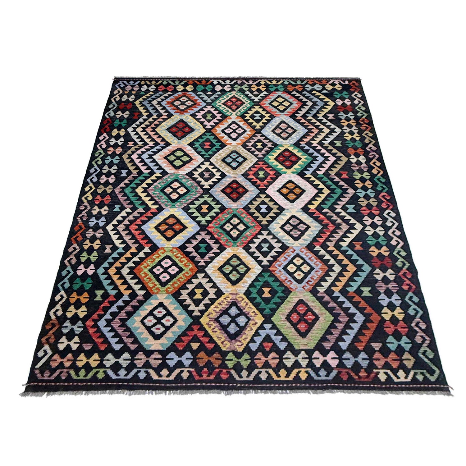 Handmade Vegetable Kelim 6' 8" x 10' 1" (ft) - No. R38667