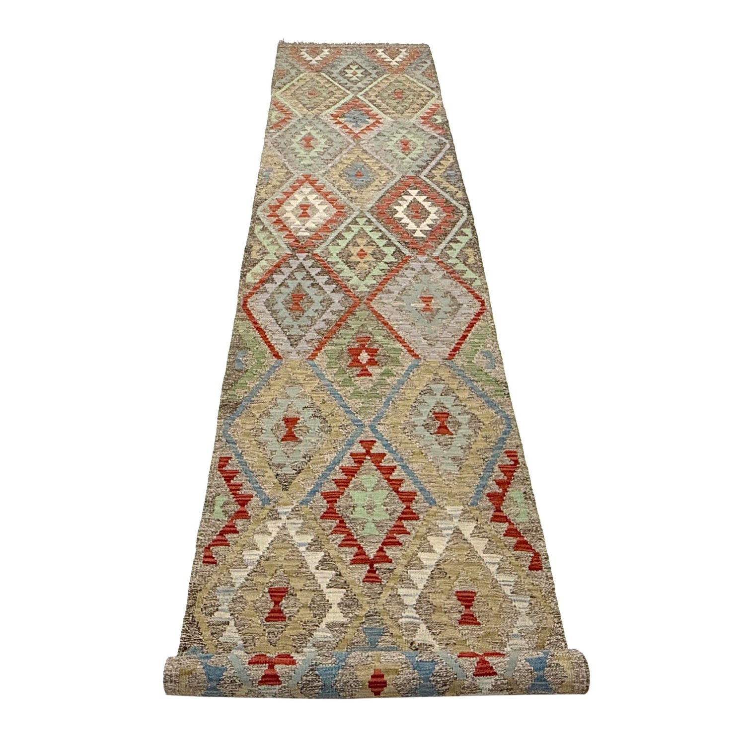 Vegetable Kilim Runner 2' 9" x 13' 1" (ft) - No. R38673