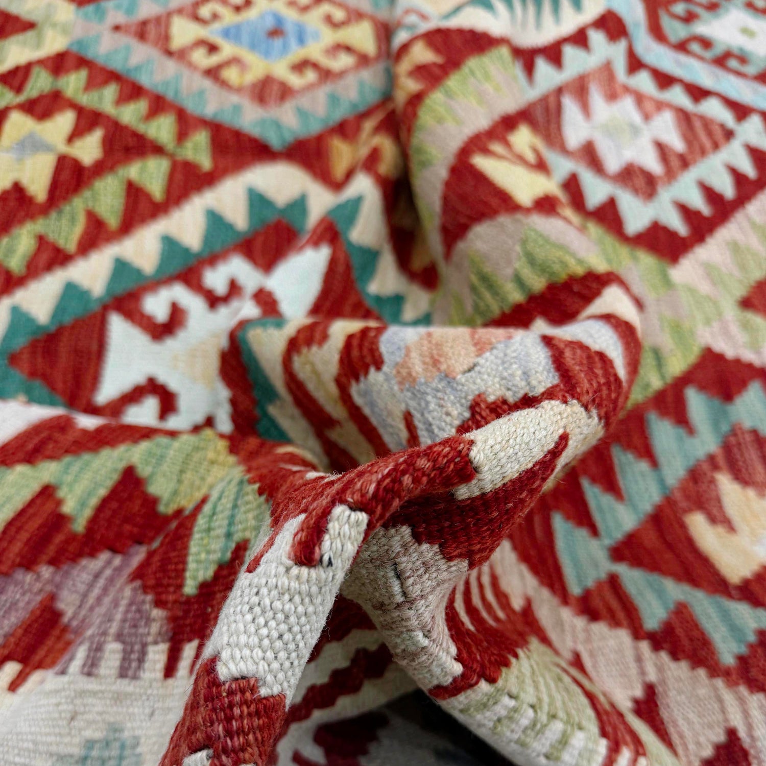 Handmade Vegetable Kilim 6' 9" x 9' 9" (ft) - No. R38674