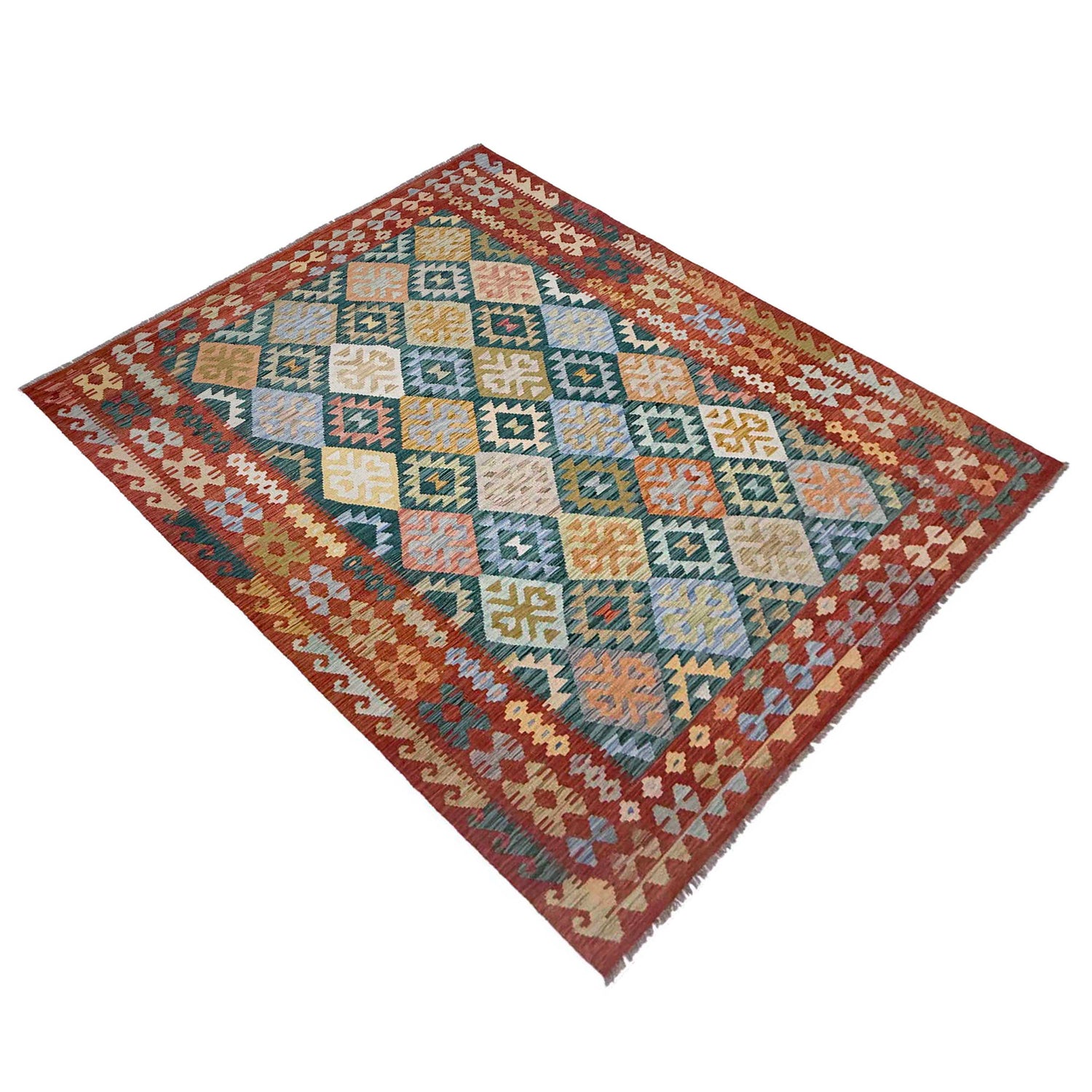 Handmade Vegetable Kilim 6' 8" x 9' 6" (ft) - No. R38684
