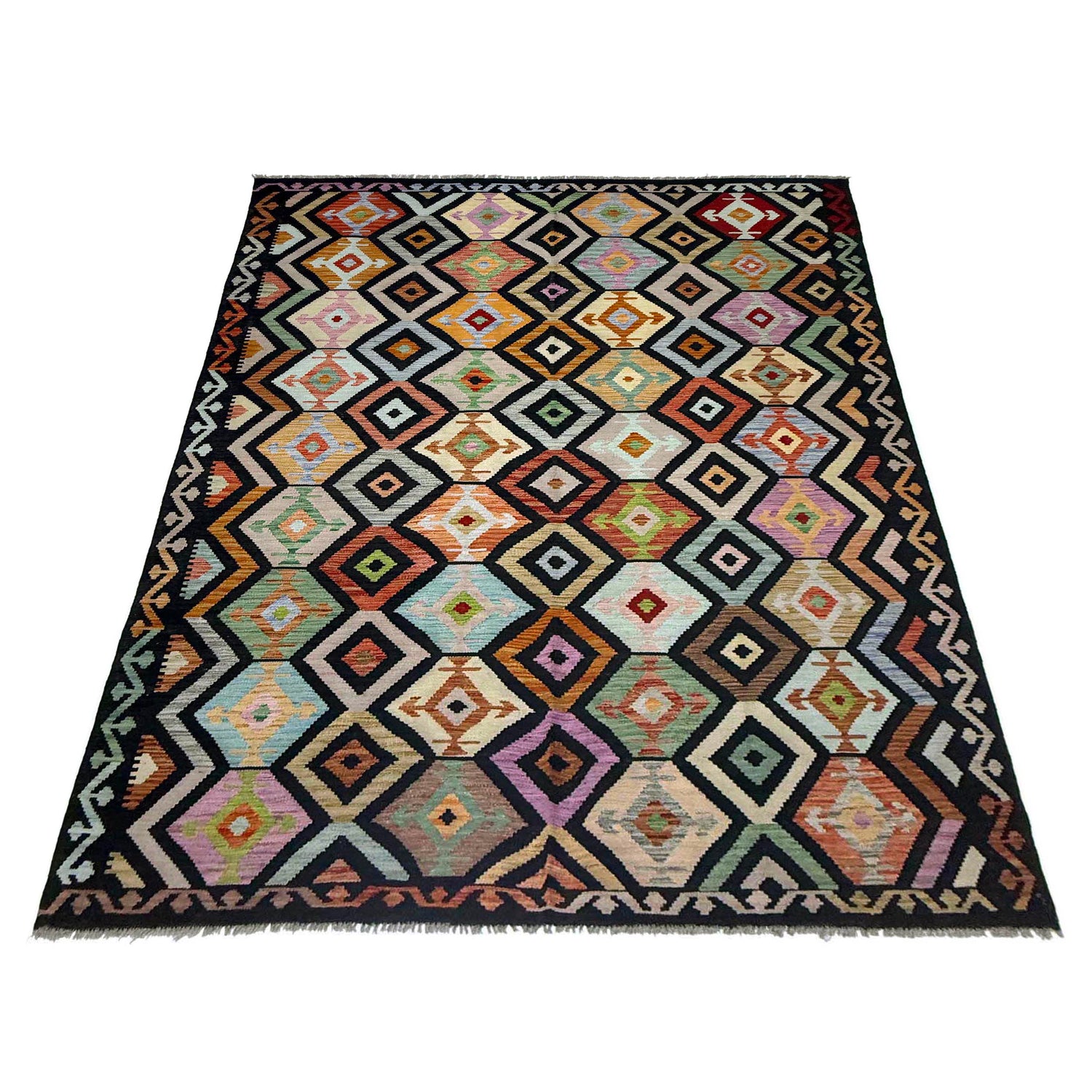 Handmade Vegetable Kelim 6' 7" x 9' 9" (ft) - No. R38688