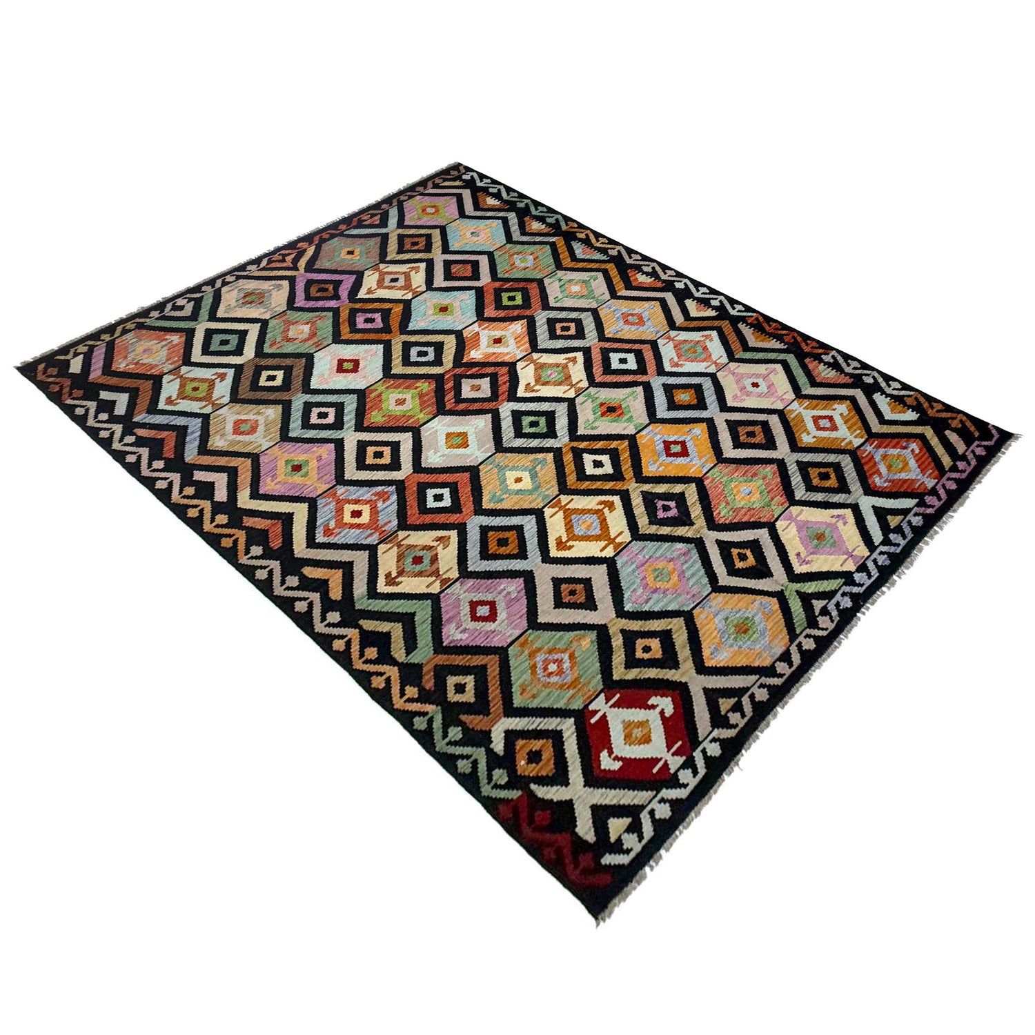 Handmade Vegetable Kelim 6' 7" x 9' 9" (ft) - No. R38688