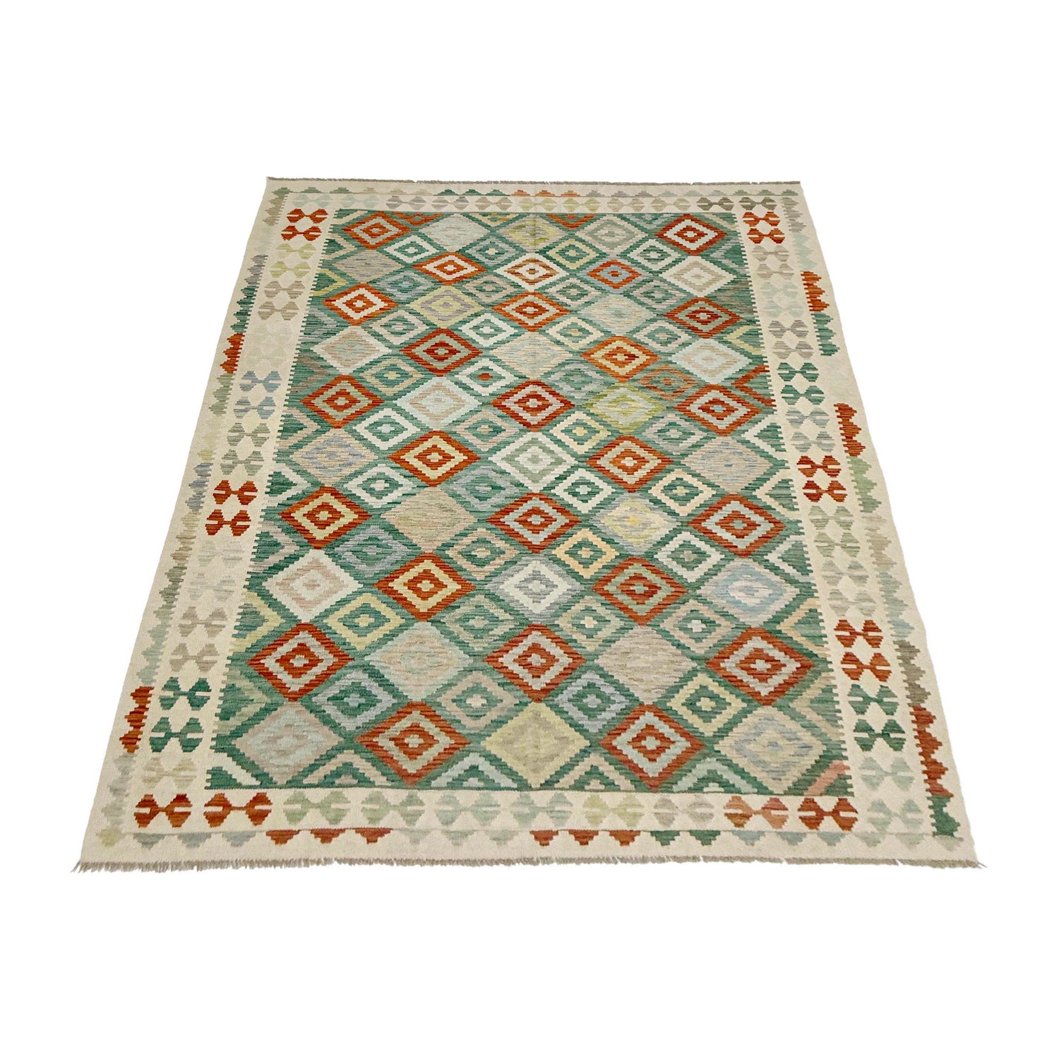 Handmade Vegetable Kilim 6' 8" x 9' 8" (ft) - No. R38689