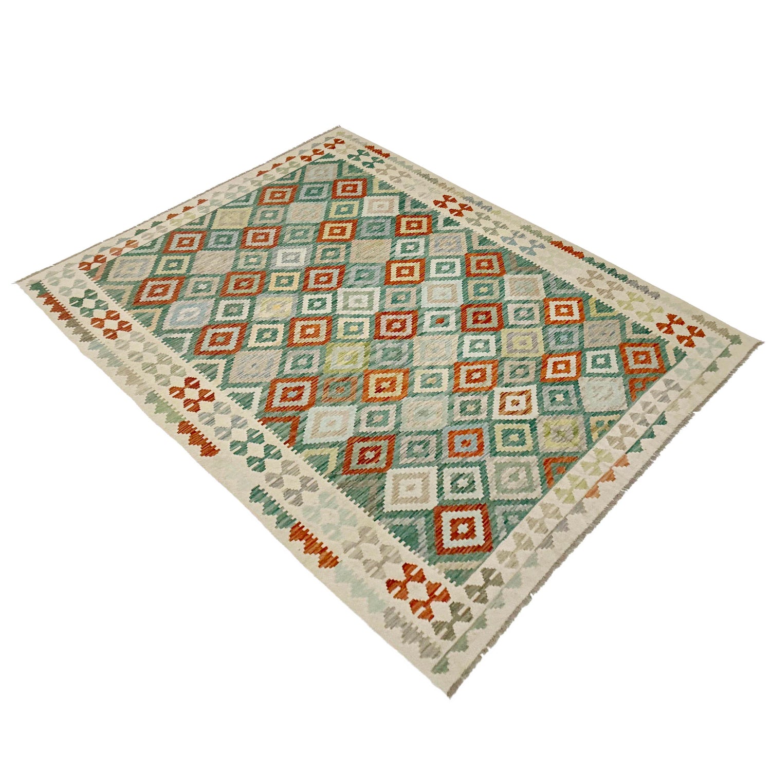 Handmade Vegetable Kilim 6' 8" x 9' 8" (ft) - No. R38689