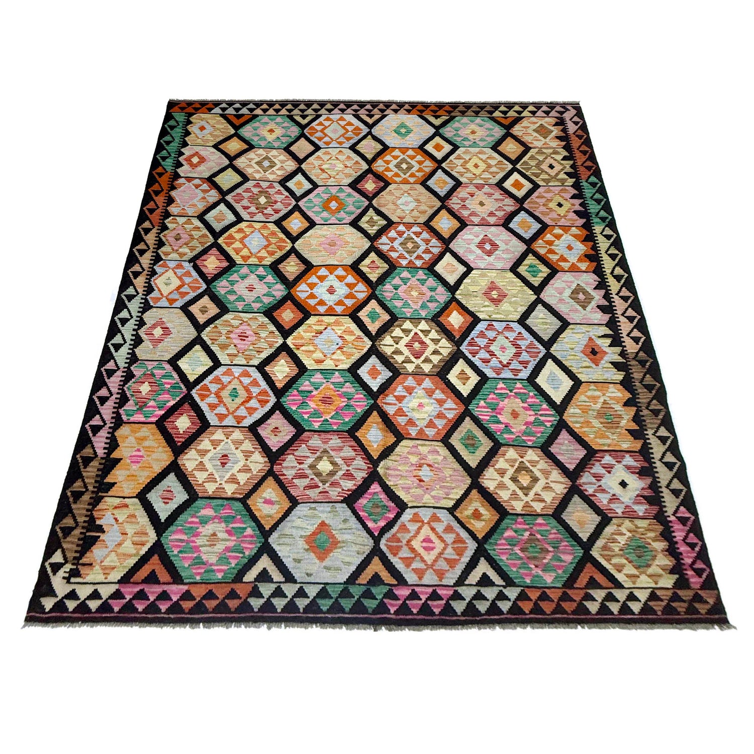 Handmade Vegetable Kelim 6' 7" x 9' 11" (ft) - No. R38691
