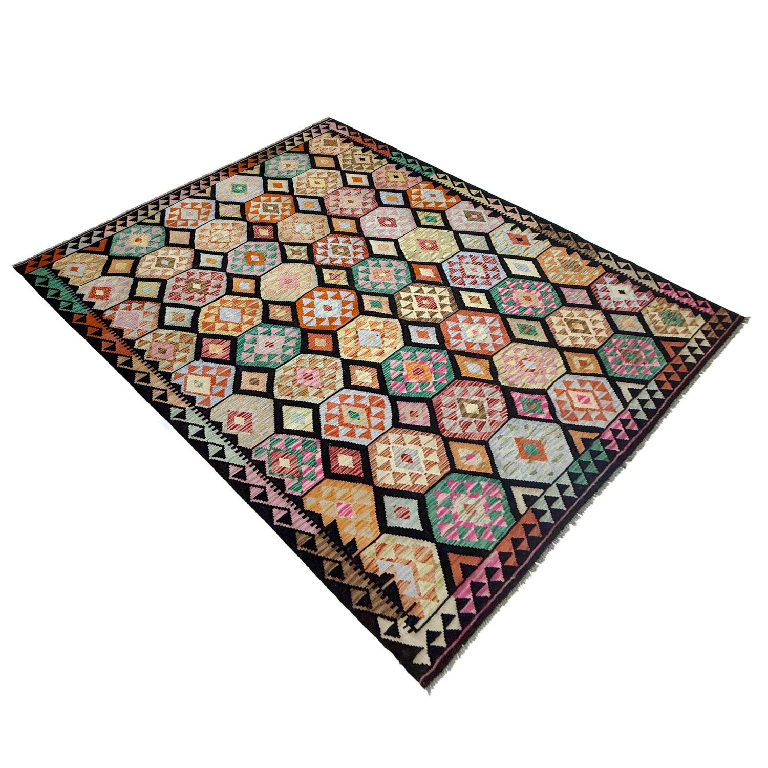 Handmade Vegetable Kelim 6' 7" x 9' 11" (ft) - No. R38691