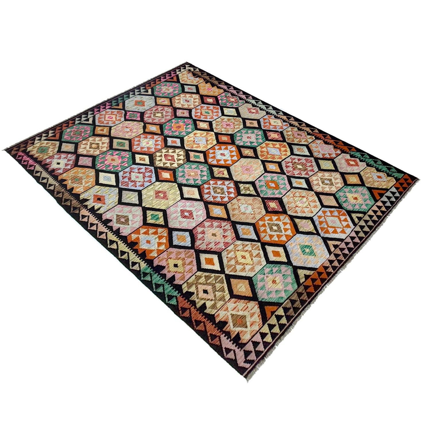 Handmade Vegetable Kelim 6' 7" x 9' 11" (ft) - No. R38691