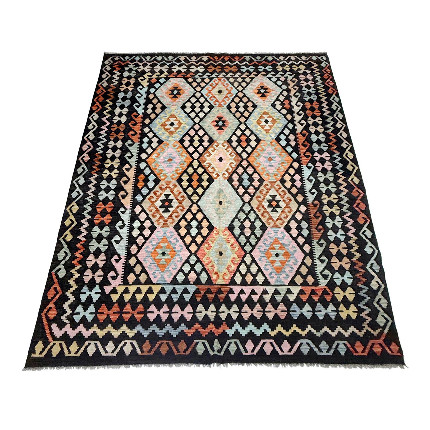 Handmade Vegetable Kelim 6' 7" x 9' 10" (ft) - No. R38693