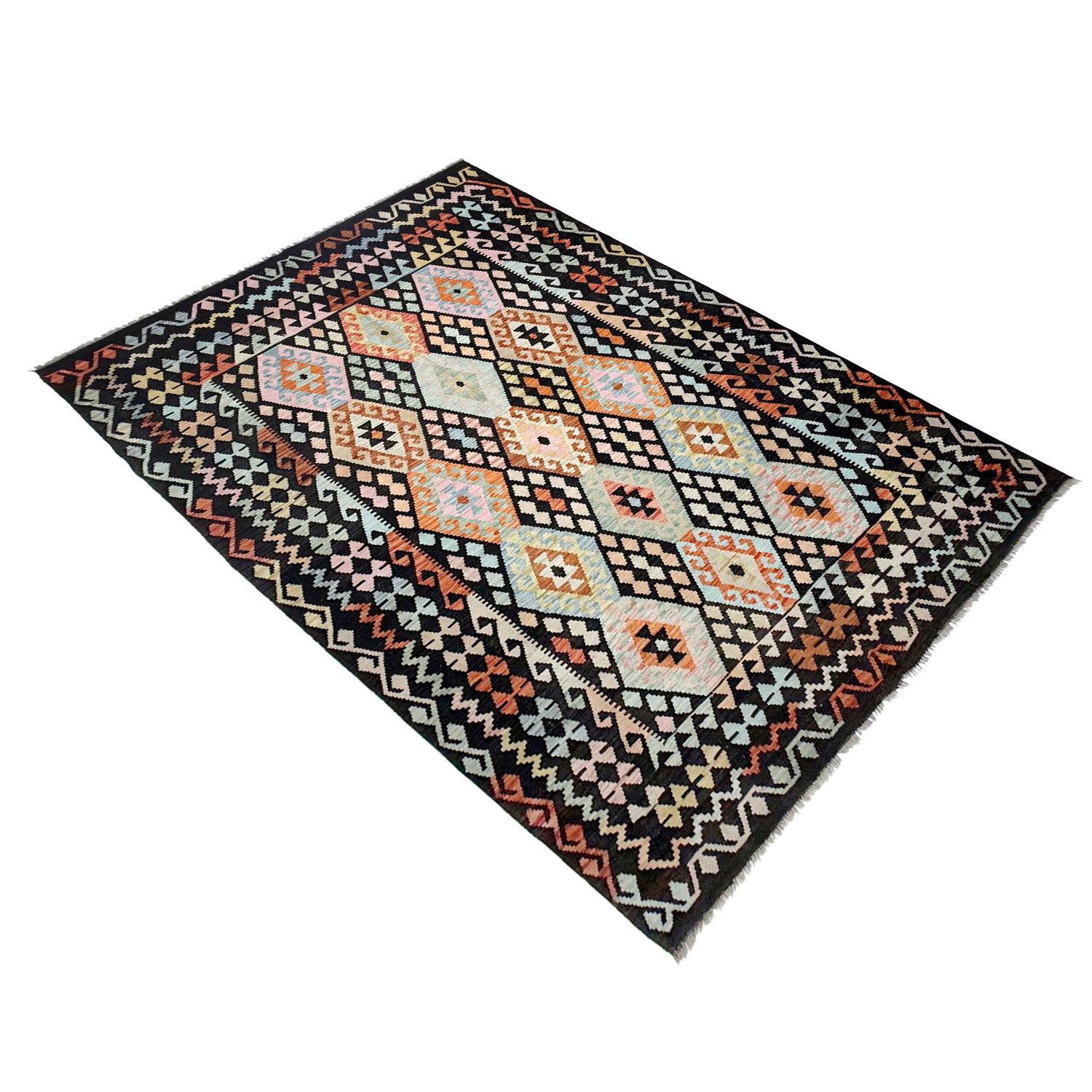 Handmade Vegetable Kelim 6' 7" x 9' 10" (ft) - No. R38693