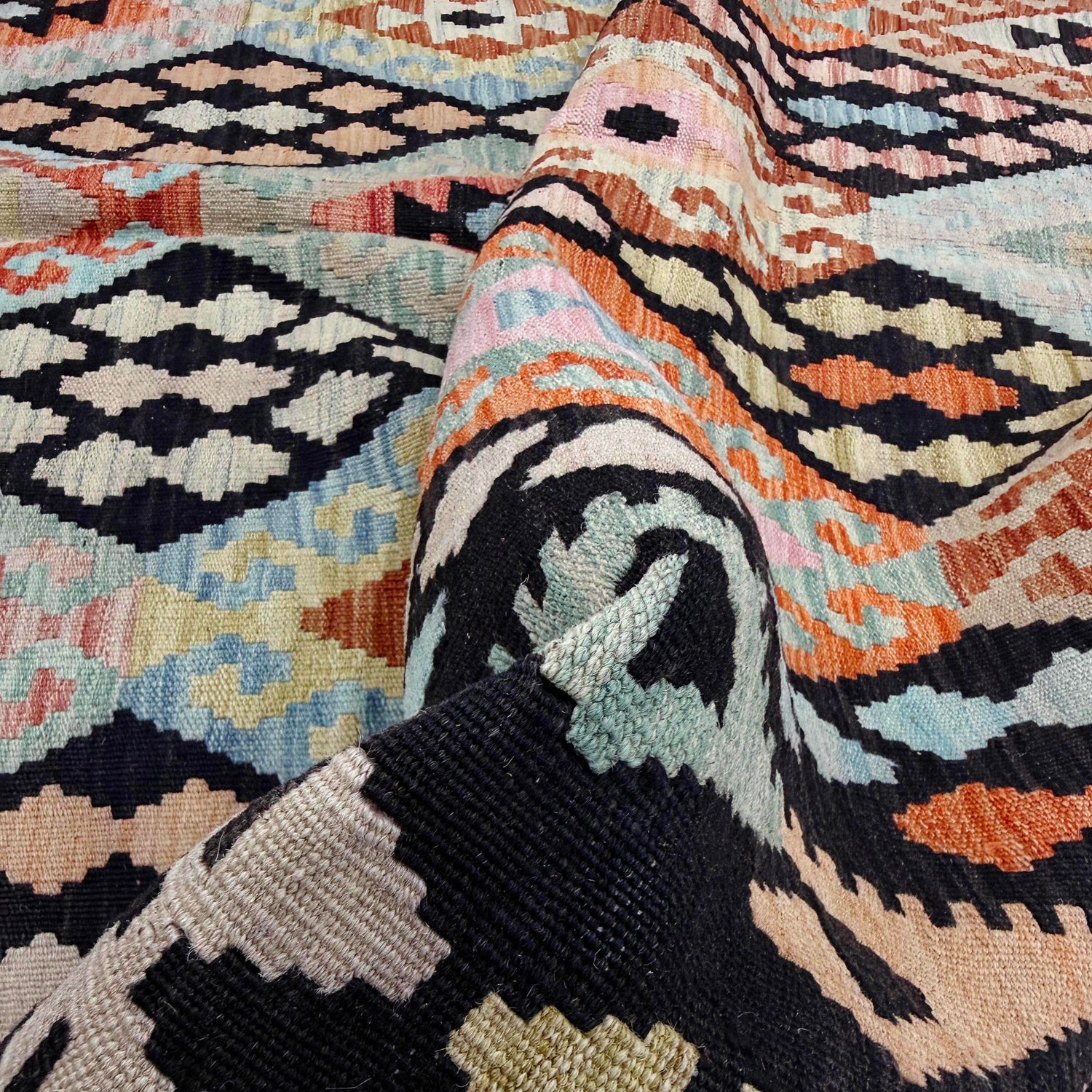 Handmade Vegetable Kelim 6' 7" x 9' 10" (ft) - No. R38693