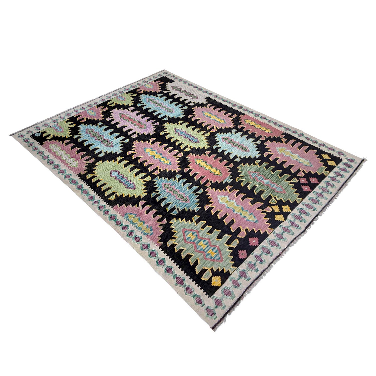 Handmade Vegetable Kilim 6' 8" x 9' 9" (ft) - No. R38699