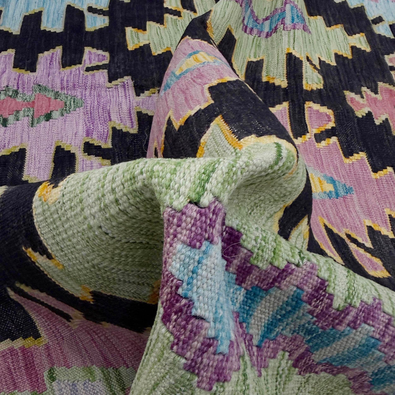 Handmade Vegetable Kilim 6' 8" x 9' 9" (ft) - No. R38699