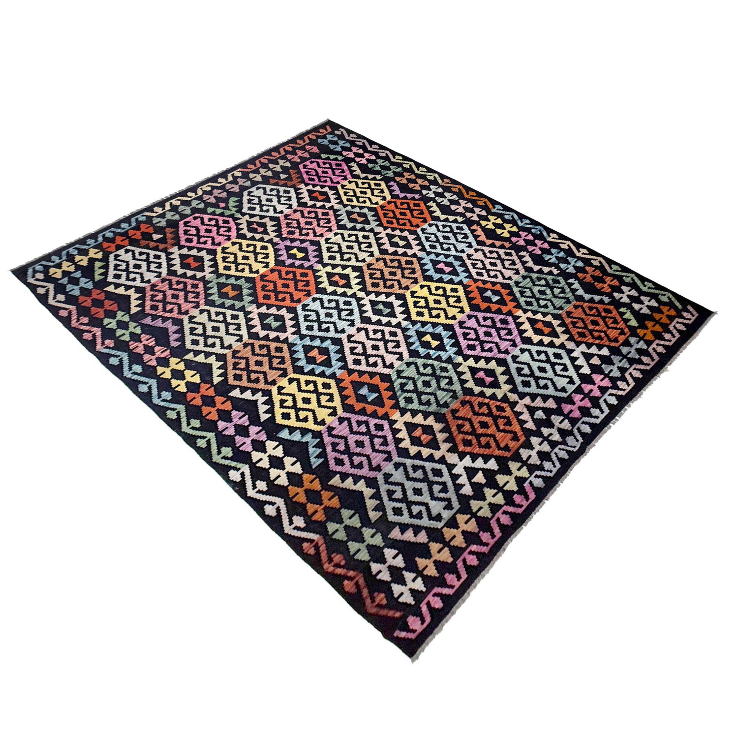Handmade Vegetable Kelim 6' 9" x 9' 9" (ft) - No. R38702