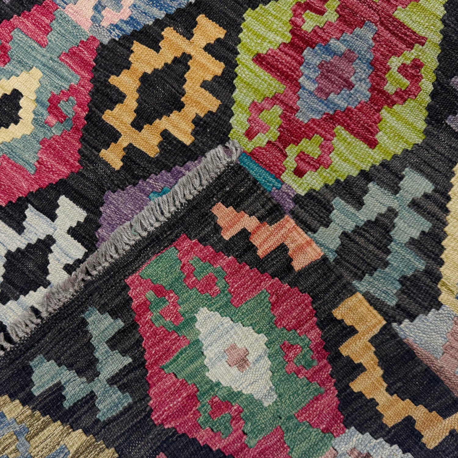 Handmade Vegetable Kilim 6' 7" x 9' 7" (ft) - No. R38710
