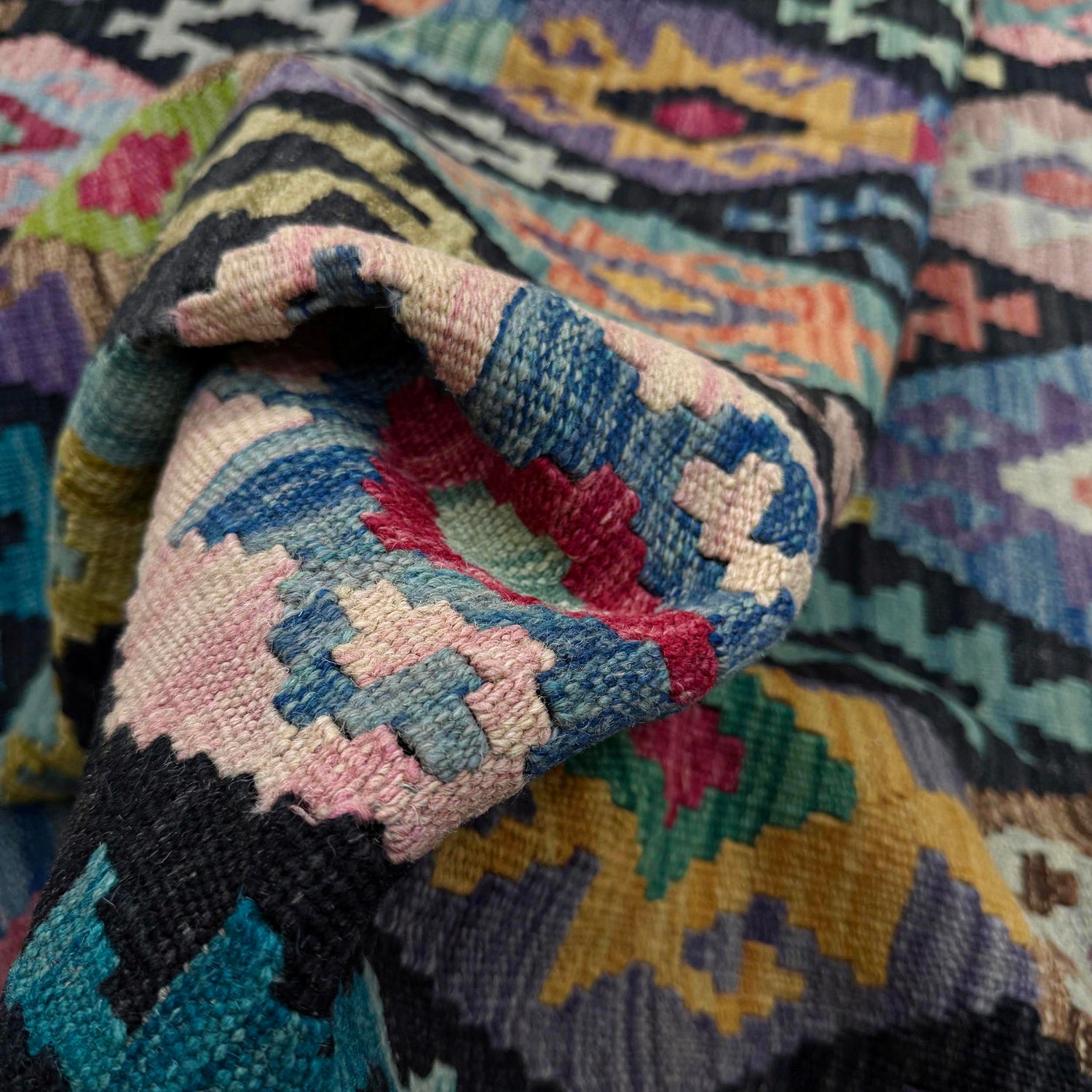 Handmade Vegetable Kilim 6' 7" x 9' 7" (ft) - No. R38710