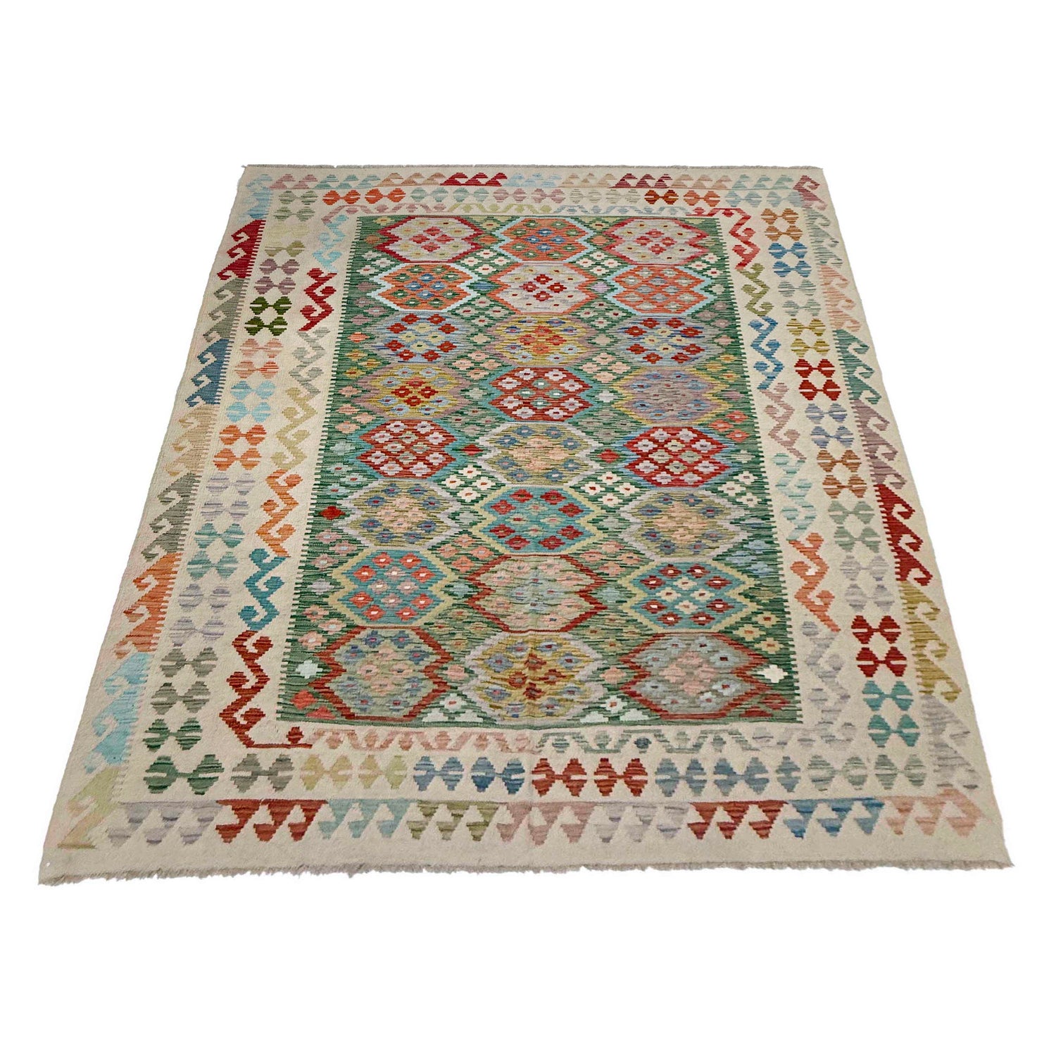 Handmade Vegetable Kelim 6' 4" x 9' 5" (ft) - No. R38711