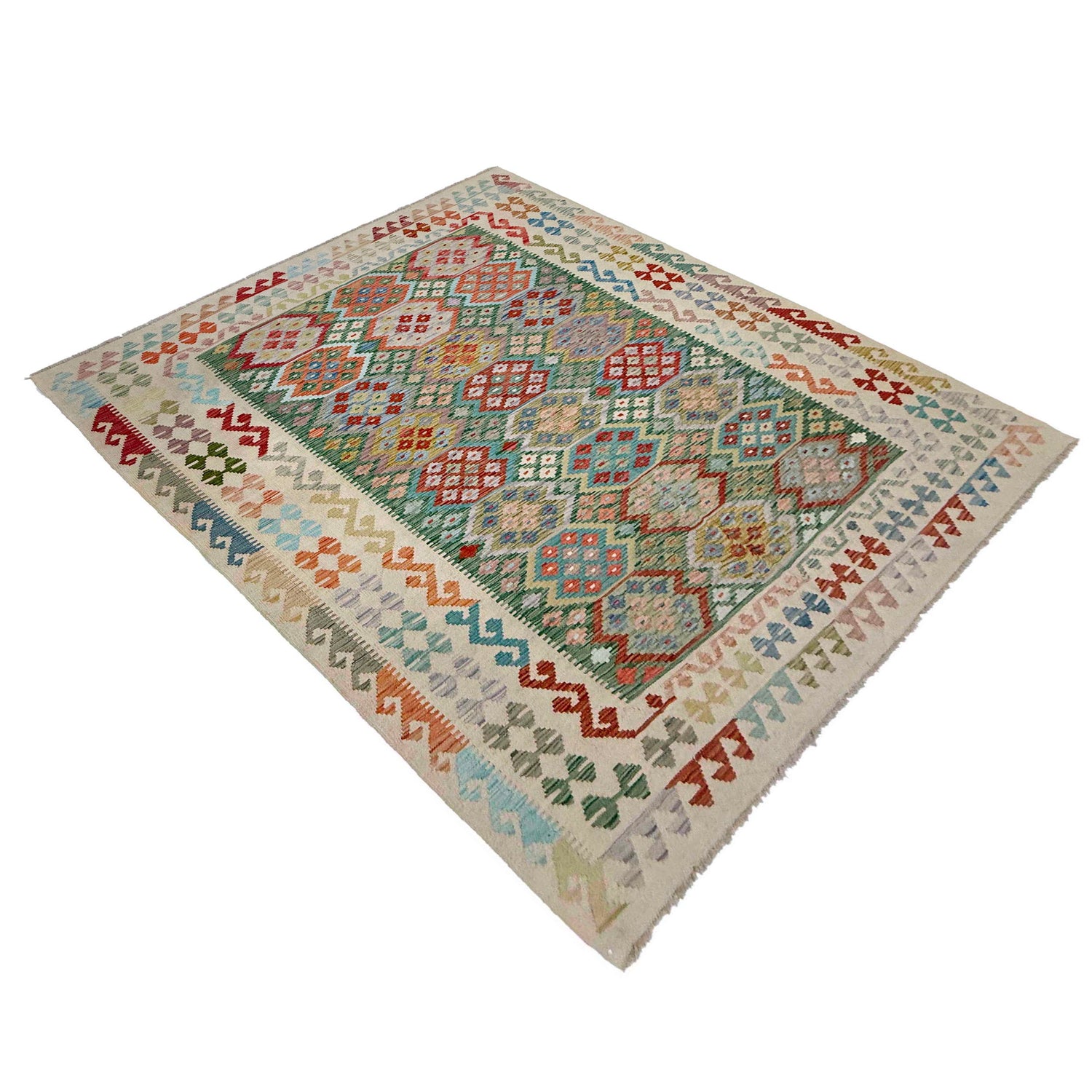 Handmade Vegetable Kelim 6' 4" x 9' 5" (ft) - No. R38711