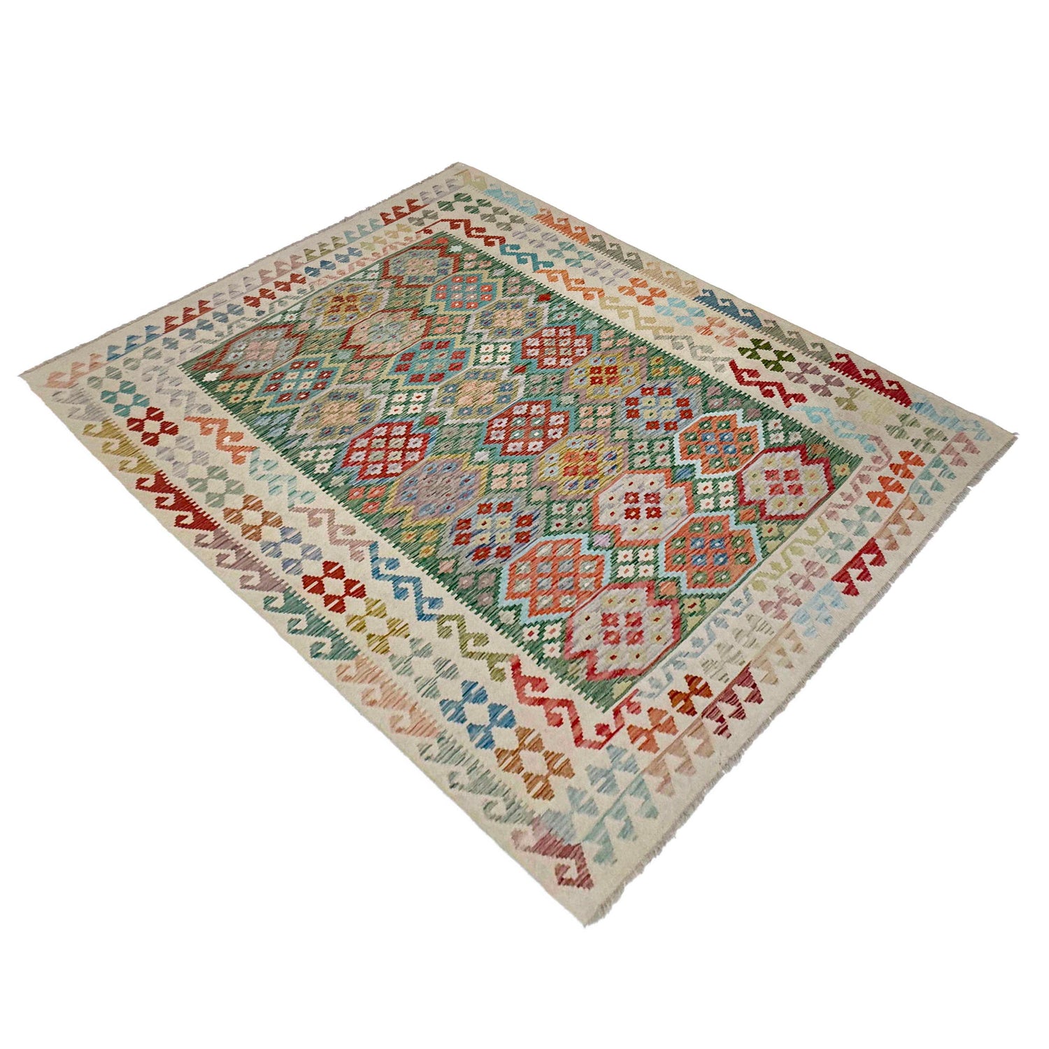 Handmade Vegetable Kelim 6' 4" x 9' 5" (ft) - No. R38711