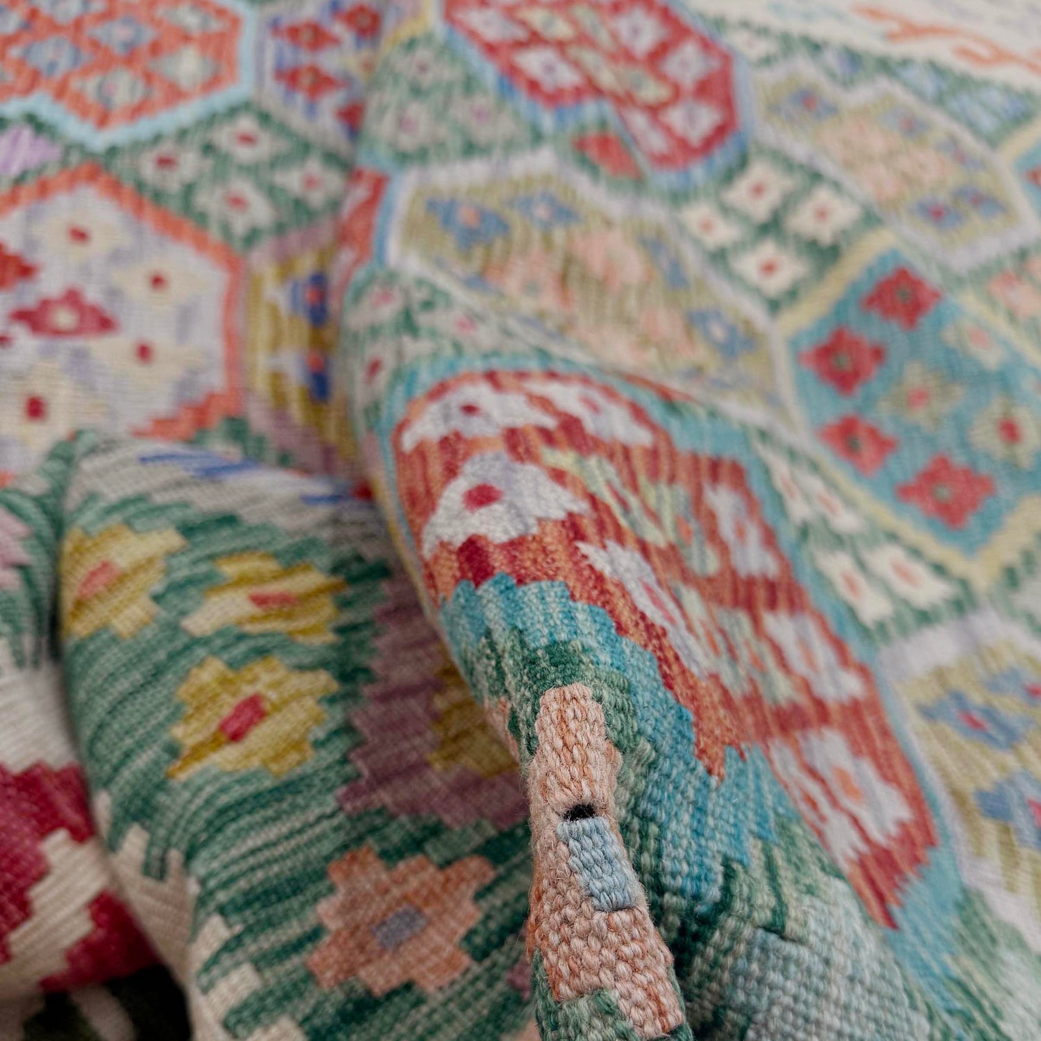 Handmade Vegetable Kelim 6' 4" x 9' 5" (ft) - No. R38711