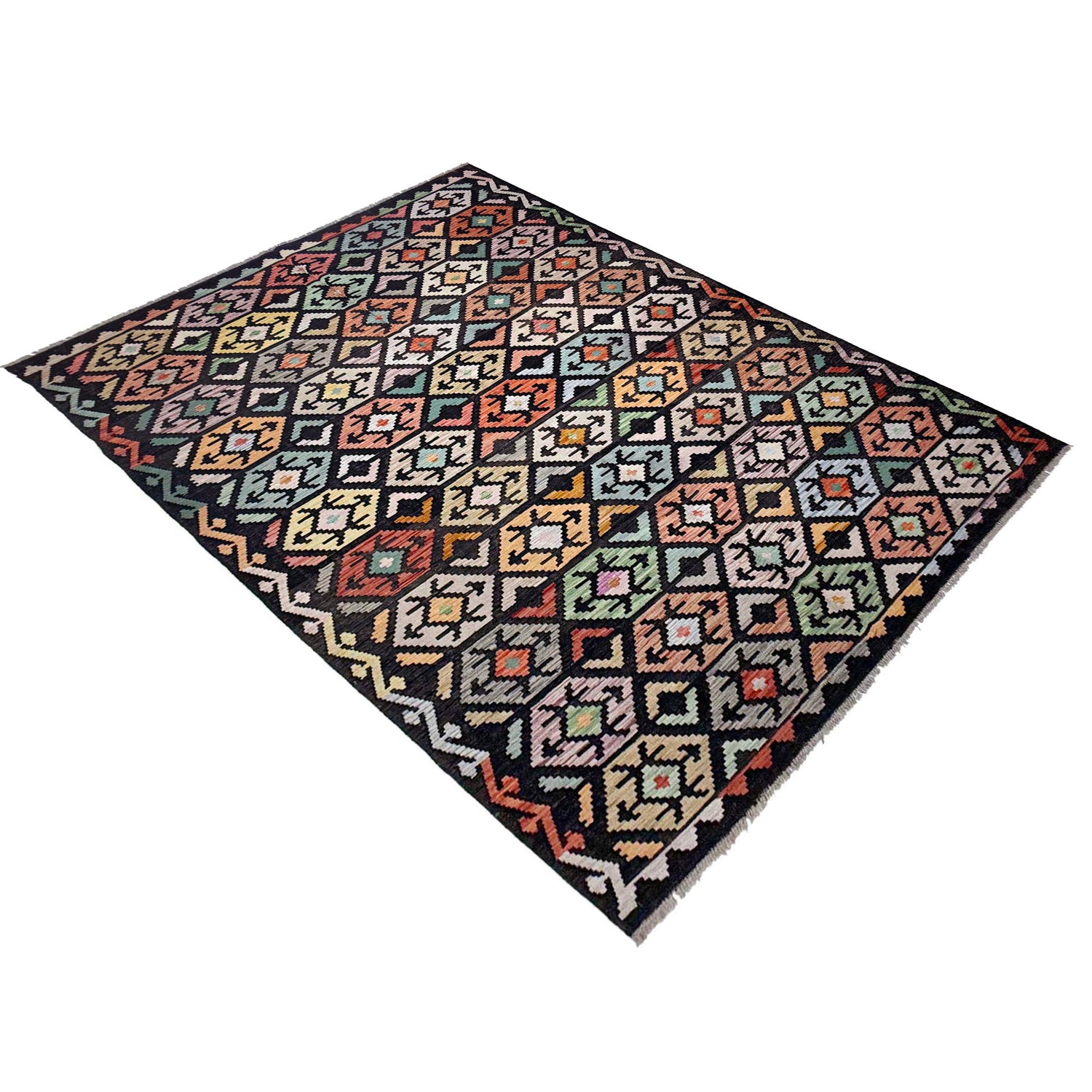 Handmade Vegetable Kelim 6' 4" x 9' 9" (ft) - No. R38714