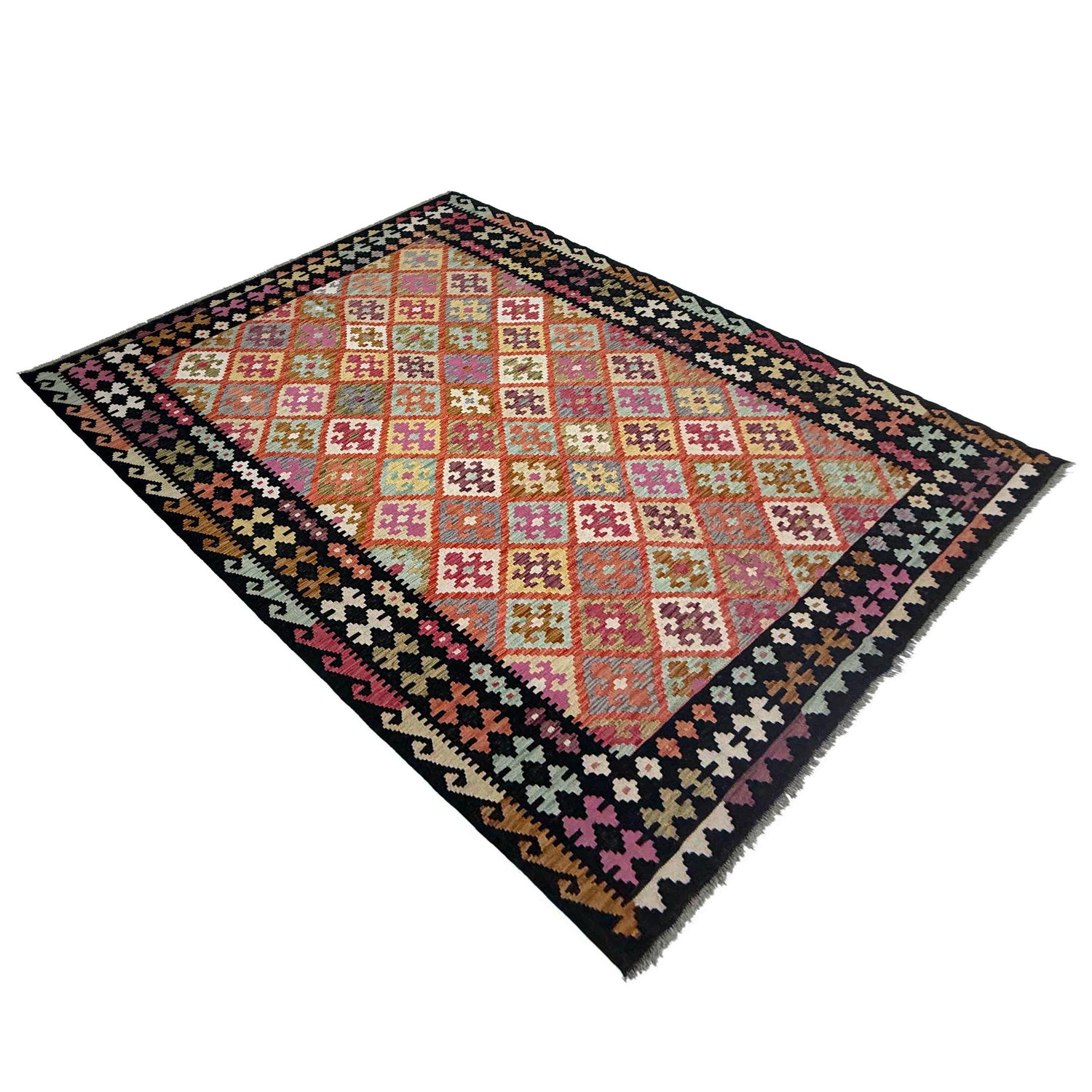 Handmade Vegetable Kilim 6' 11" x 10' 0" (ft) - No. R38715