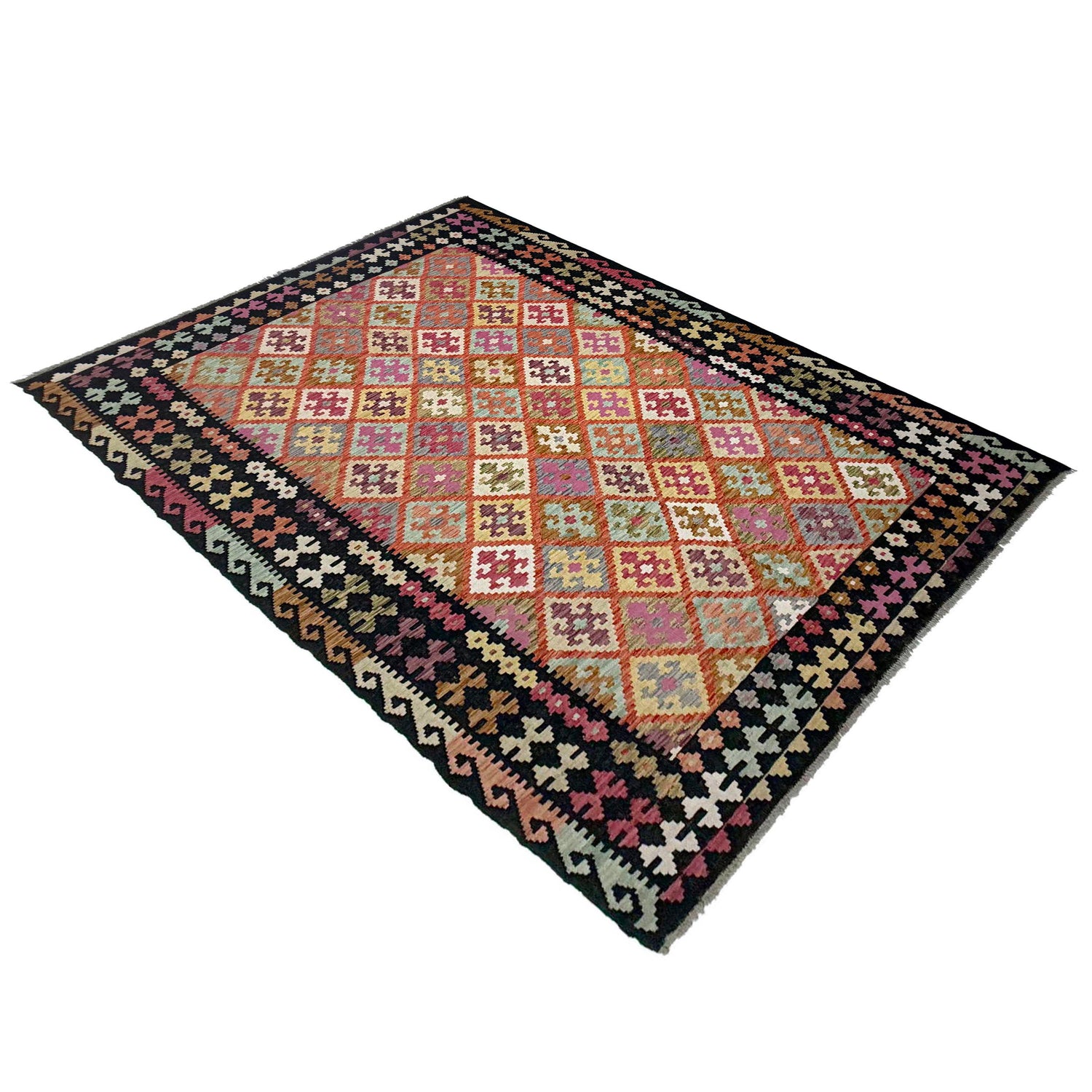 Handmade Vegetable Kilim 6' 11" x 10' 0" (ft) - No. R38715