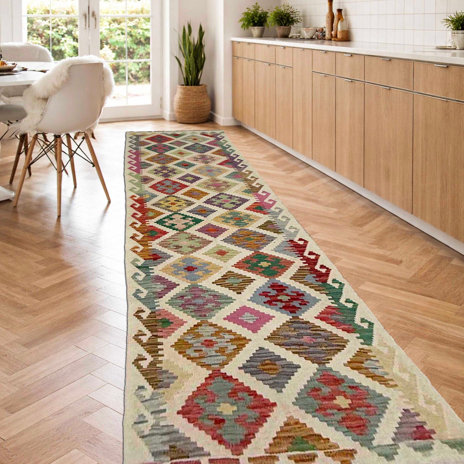 Vegetable Kelim Runner 2' 6" x 9' 6" (ft) - No. R38720