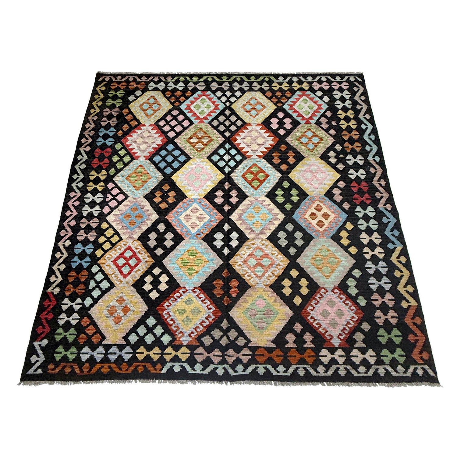 Handmade Vegetable Kelim 6' 9" x 9' 5" (ft) - No. R38744