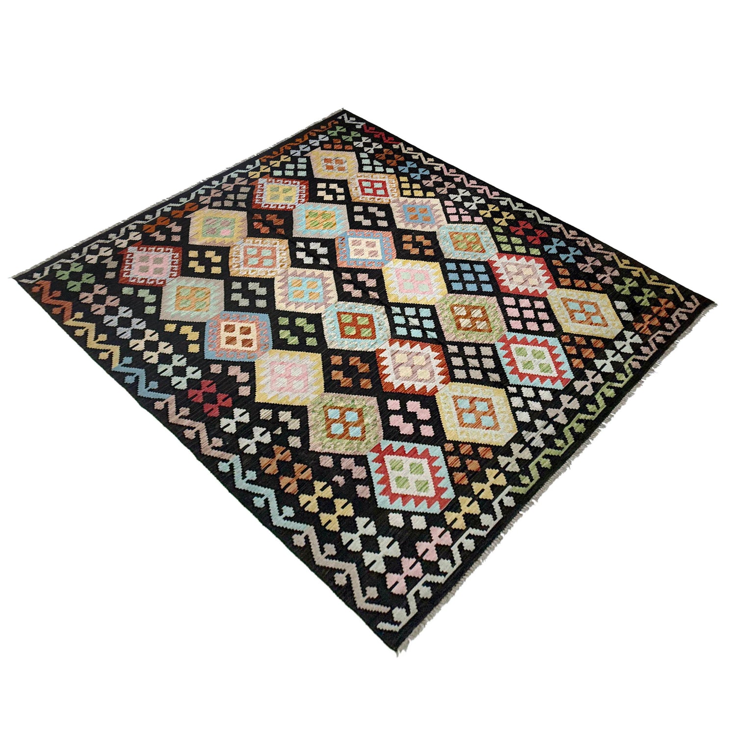 Handmade Vegetable Kelim 6' 9" x 9' 5" (ft) - No. R38744