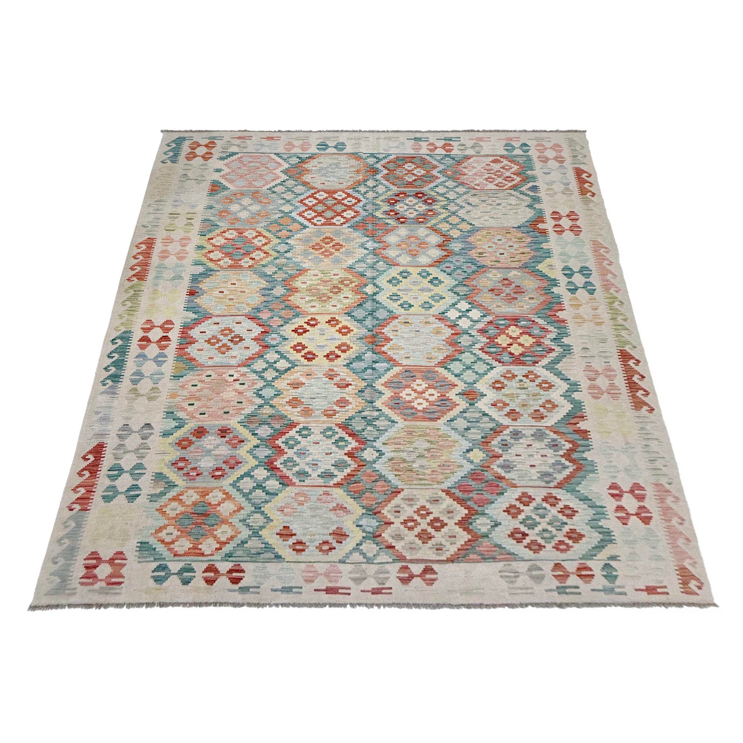 Handmade Vegetable Kilim 7' 0" x 9' 9" (ft) - No. R38746