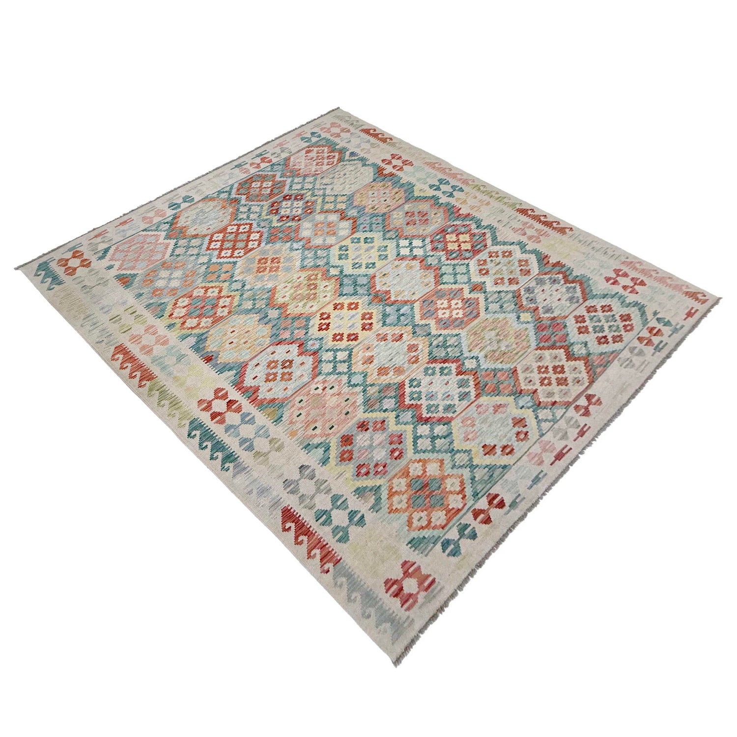 Handmade Vegetable Kilim 7' 0" x 9' 9" (ft) - No. R38746