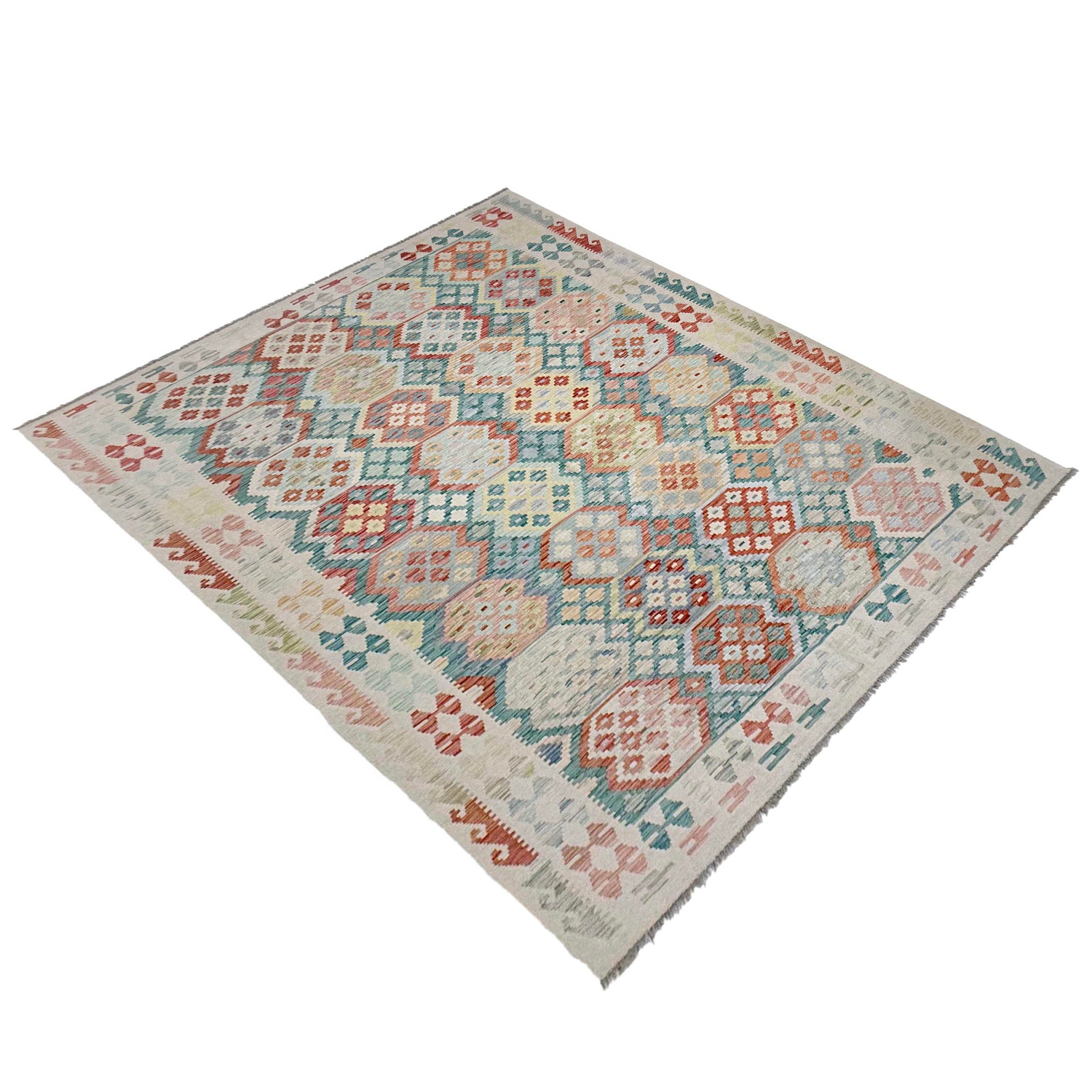 Handmade Vegetable Kilim 7' 0" x 9' 9" (ft) - No. R38746