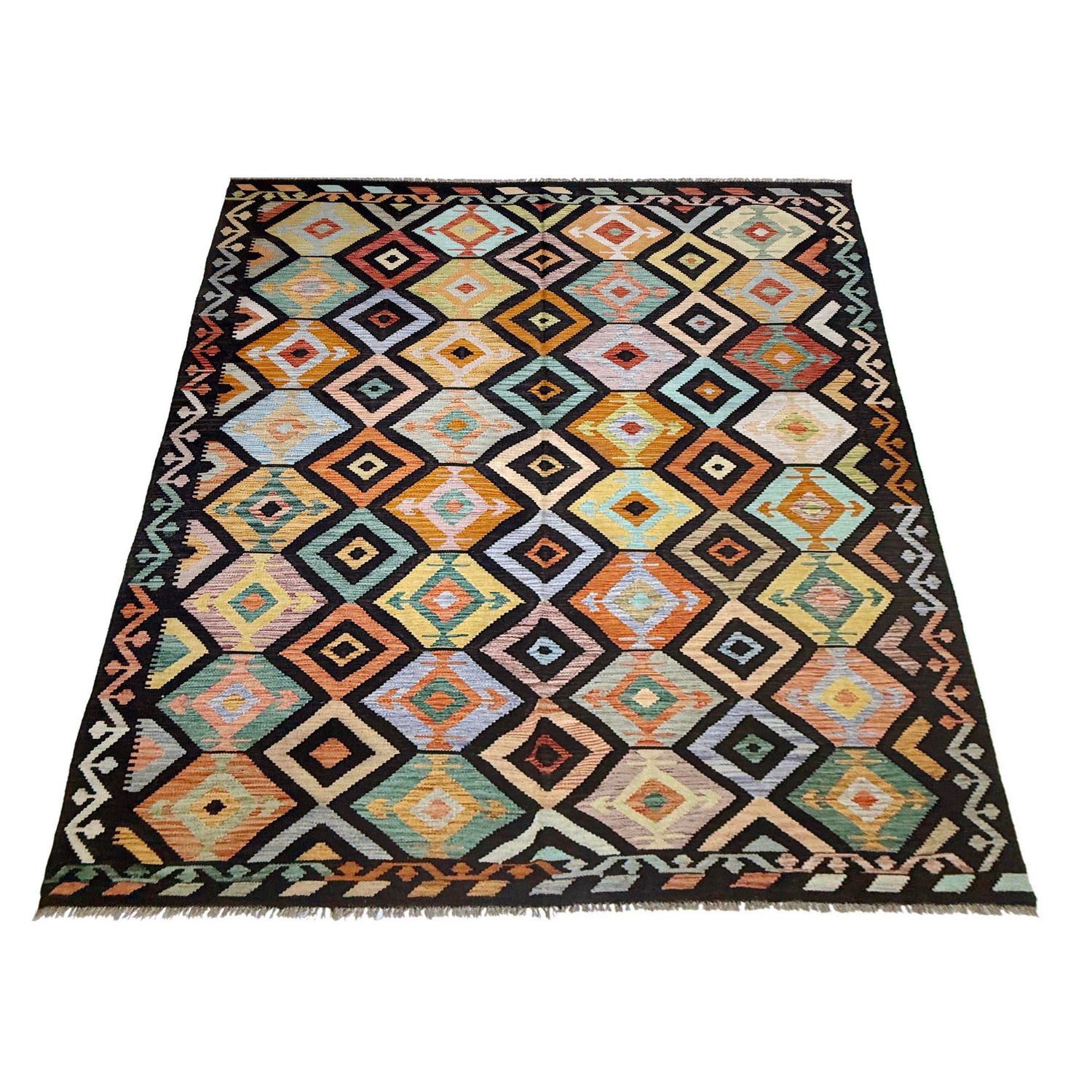 Handmade Vegetable Kelim 6' 6" x 10' 1" (ft) - No. R38747