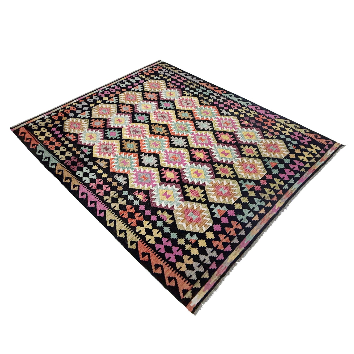 Handmade Vegetable Kilim 6' 8" x 9' 5" (ft) - No. R38748
