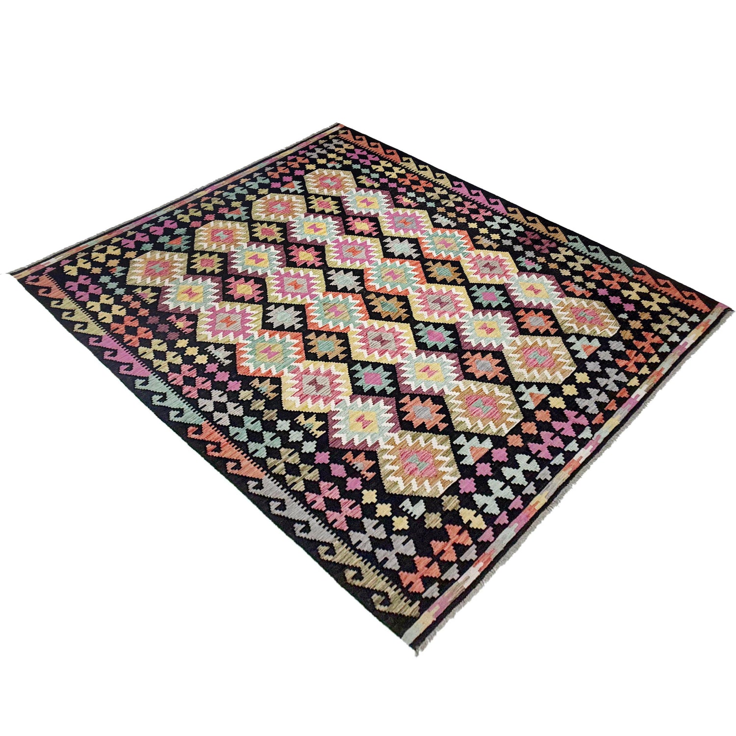 Handmade Vegetable Kilim 6' 8" x 9' 5" (ft) - No. R38748