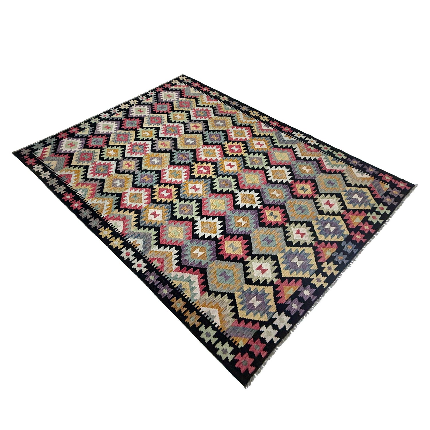 Handmade Vegetable Kelim 6' 9" x 9' 11" (ft) - No. R38749