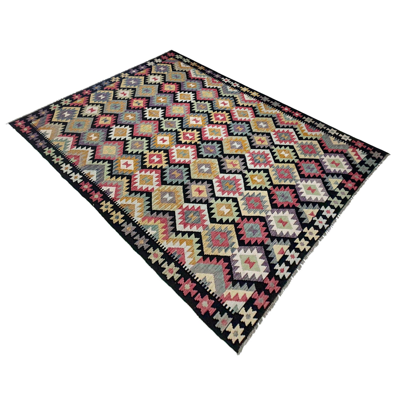 Handmade Vegetable Kelim 6' 9" x 9' 11" (ft) - No. R38749