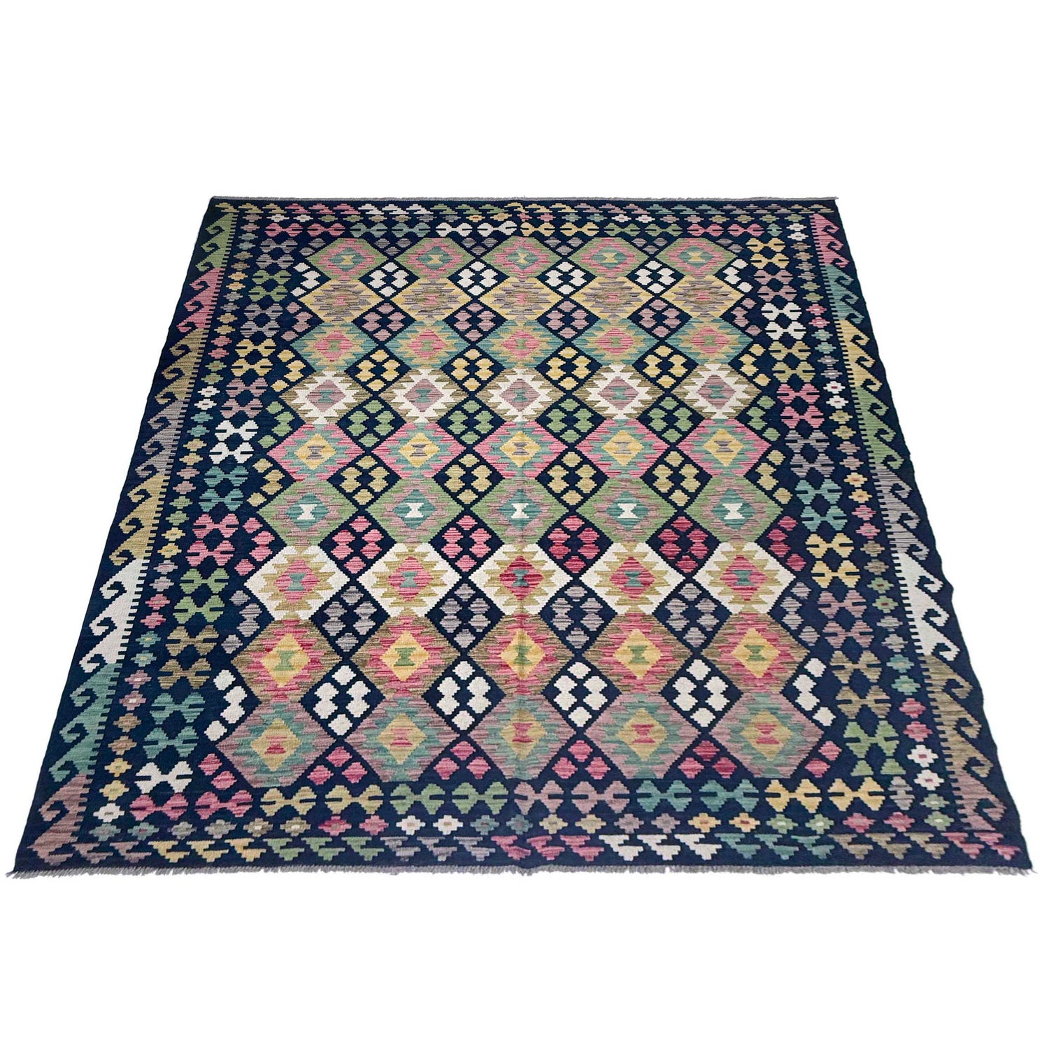 Handmade Vegetable Kilim 6' 8" x 9' 6" (ft) - No. R38750